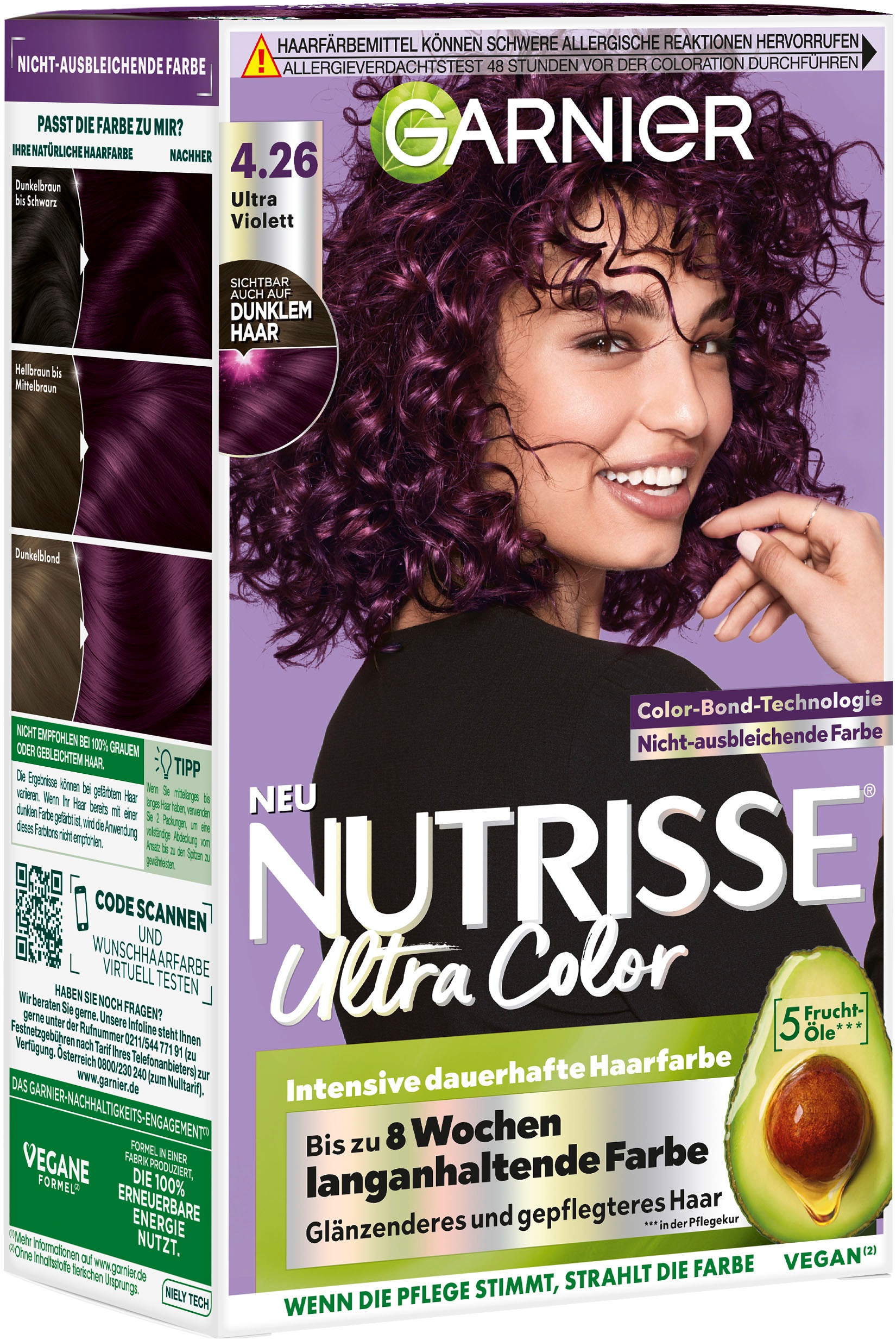 GARNIER Coloration »Garnier Nutrisse Ultra Color«, (Packung, 3 tlg.), mit pflegender Formel