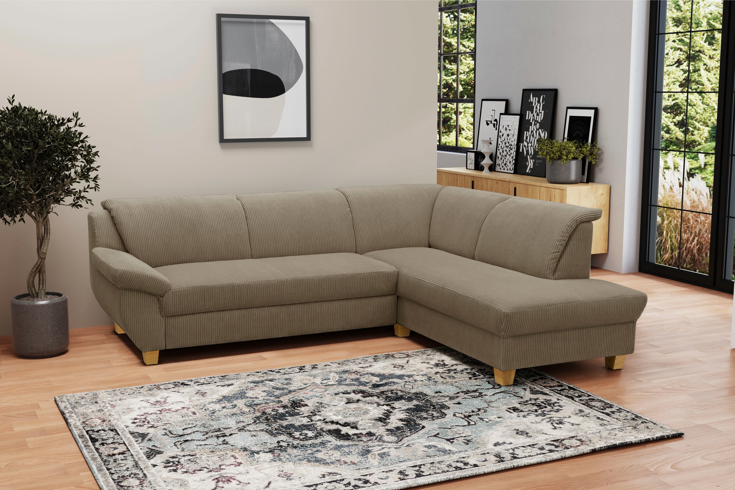 Home affaire Ecksofa "Yesterday zeitlos und elegant, bequeme Armlehnen, L-F günstig online kaufen