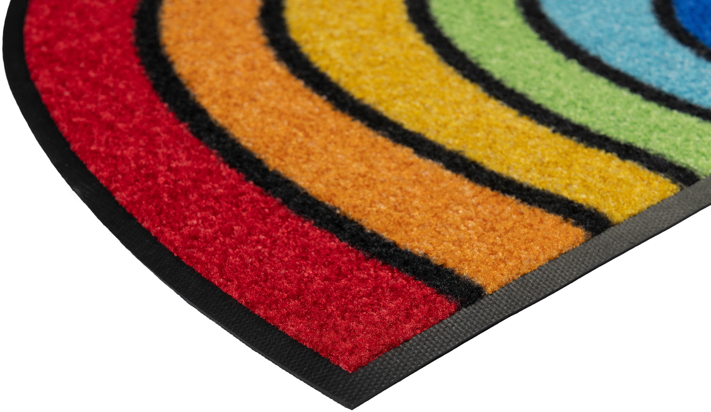 wash+dry by Kleen-Tex Fußmatte »Round Rainbow«, halbrund, 7 mm Höhe, Schmutzfangmatte, Motiv Regenbogen, In- und Outdoor geeignet, waschbar