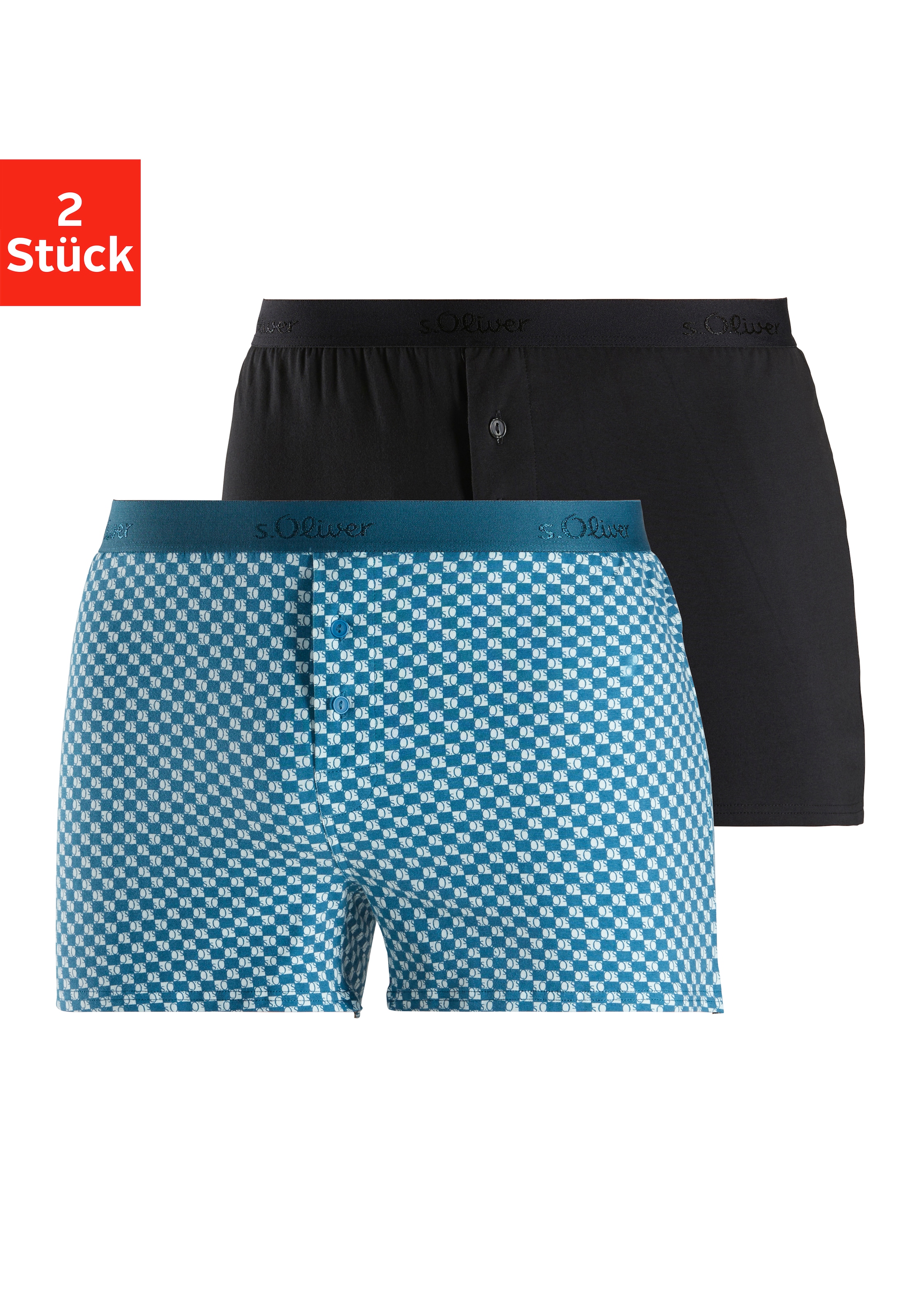 s.Oliver Weiter Boxer Packung, 2 Stk. tlg., unifarben und gemustert günstig online kaufen