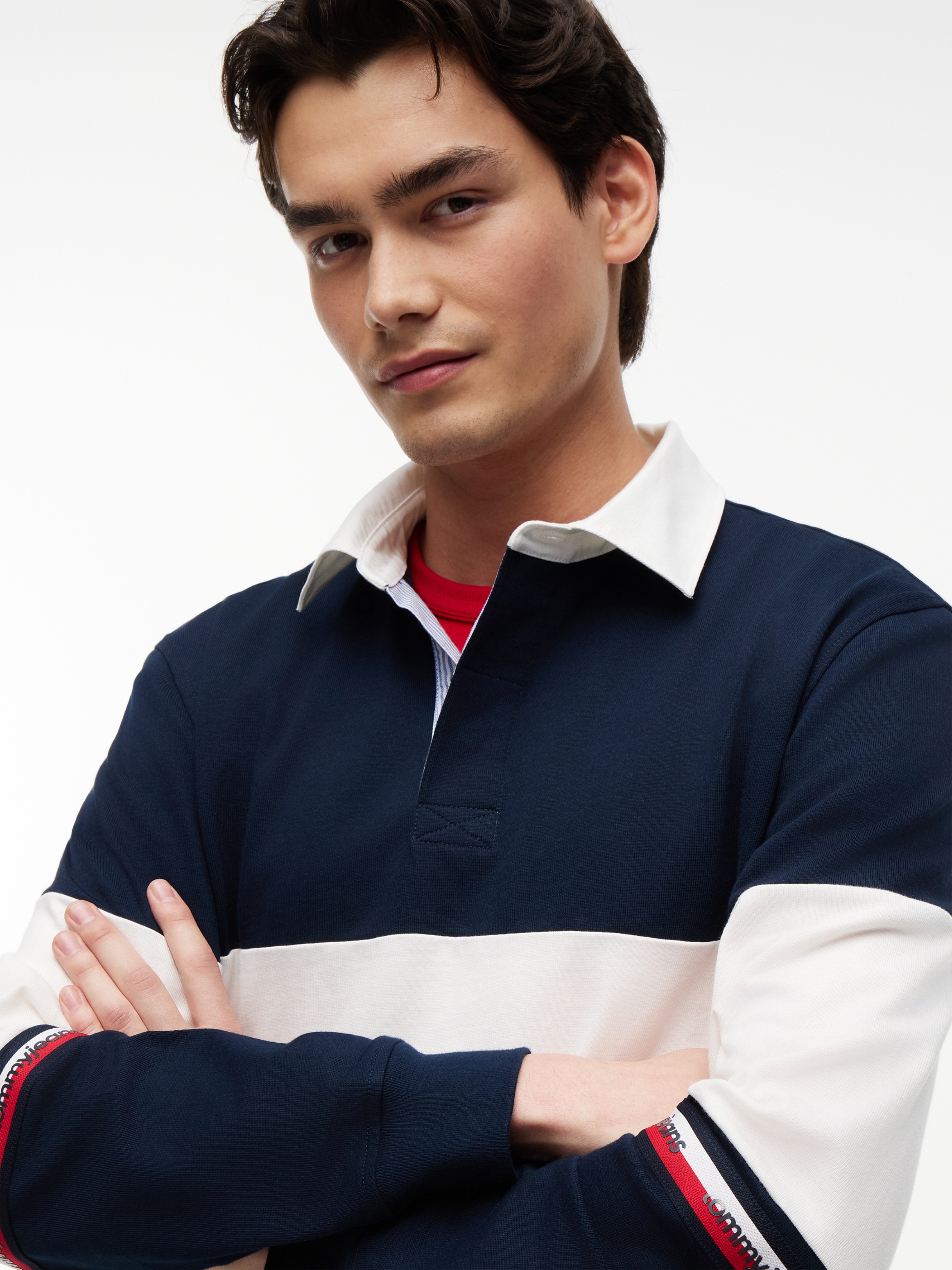 Tommy Jeans Langarm-Poloshirt »RELAX CBLOCK RUGBY« Relaxed fit mit Polokragen