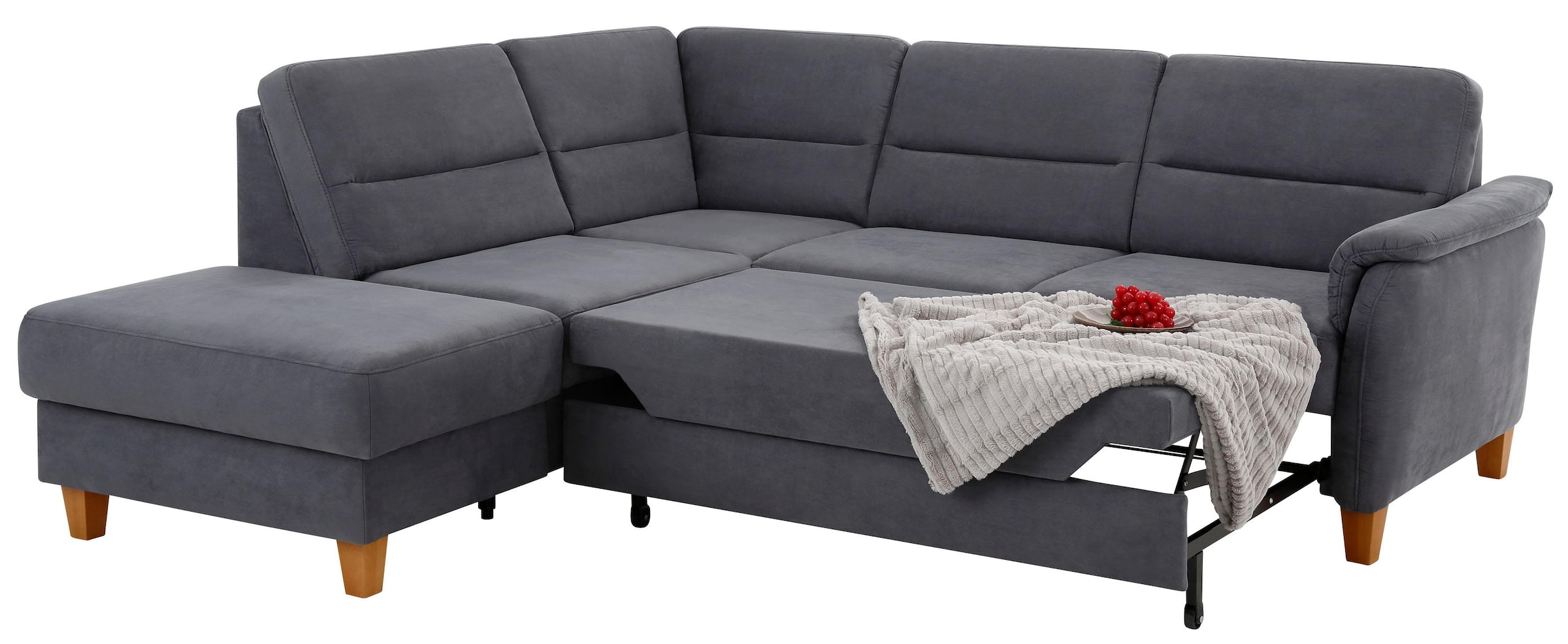 Home affaire Ecksofa »Palmera L-Form«, Federkern, wahlweise mit Bettfunktion und mit/ohne Stauraum