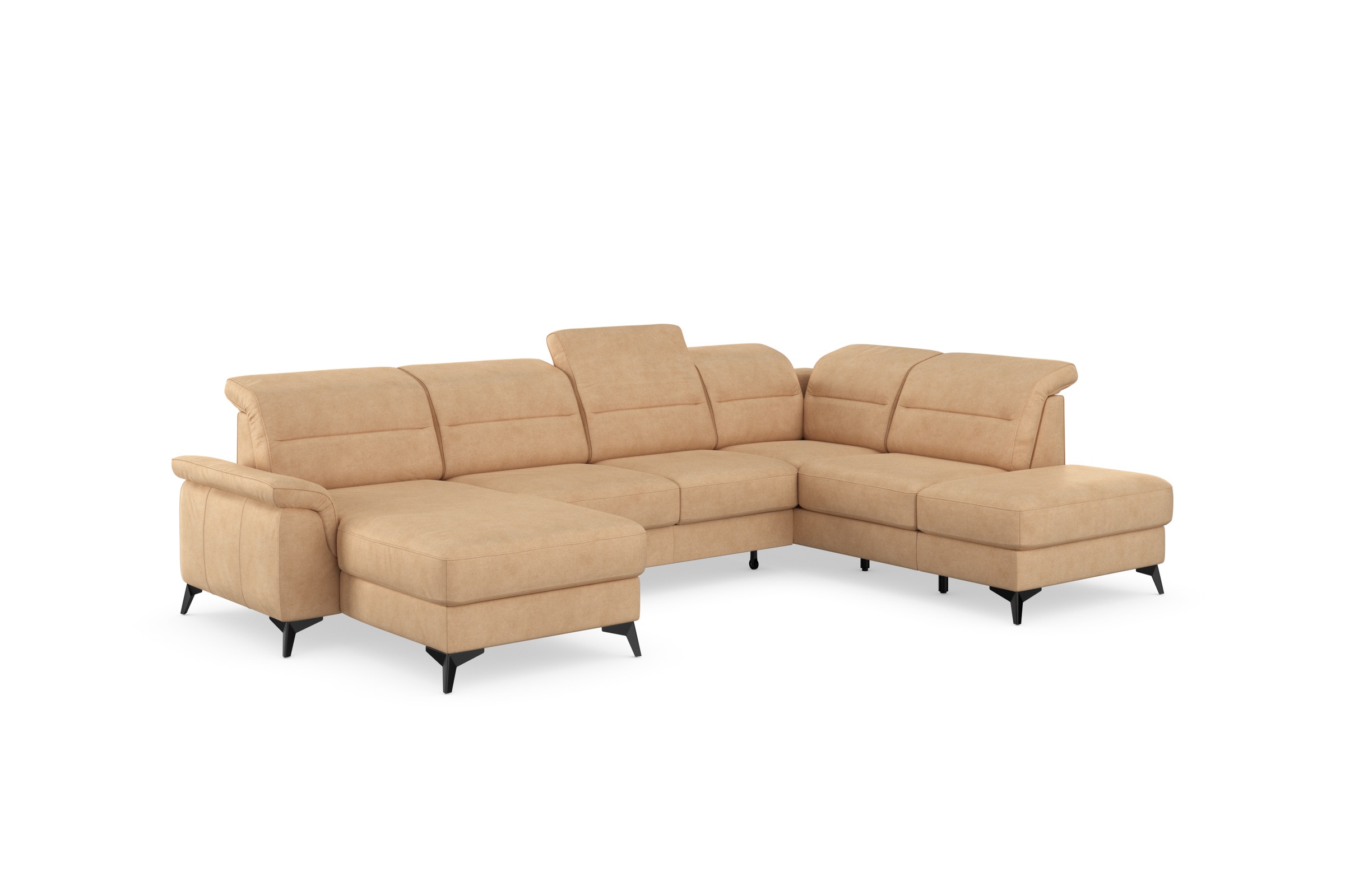 sit&more Wohnlandschaft »Sinatra U-Form«, optional mit Kopfteilverstellung und Armteilfunktion, Metallfüße