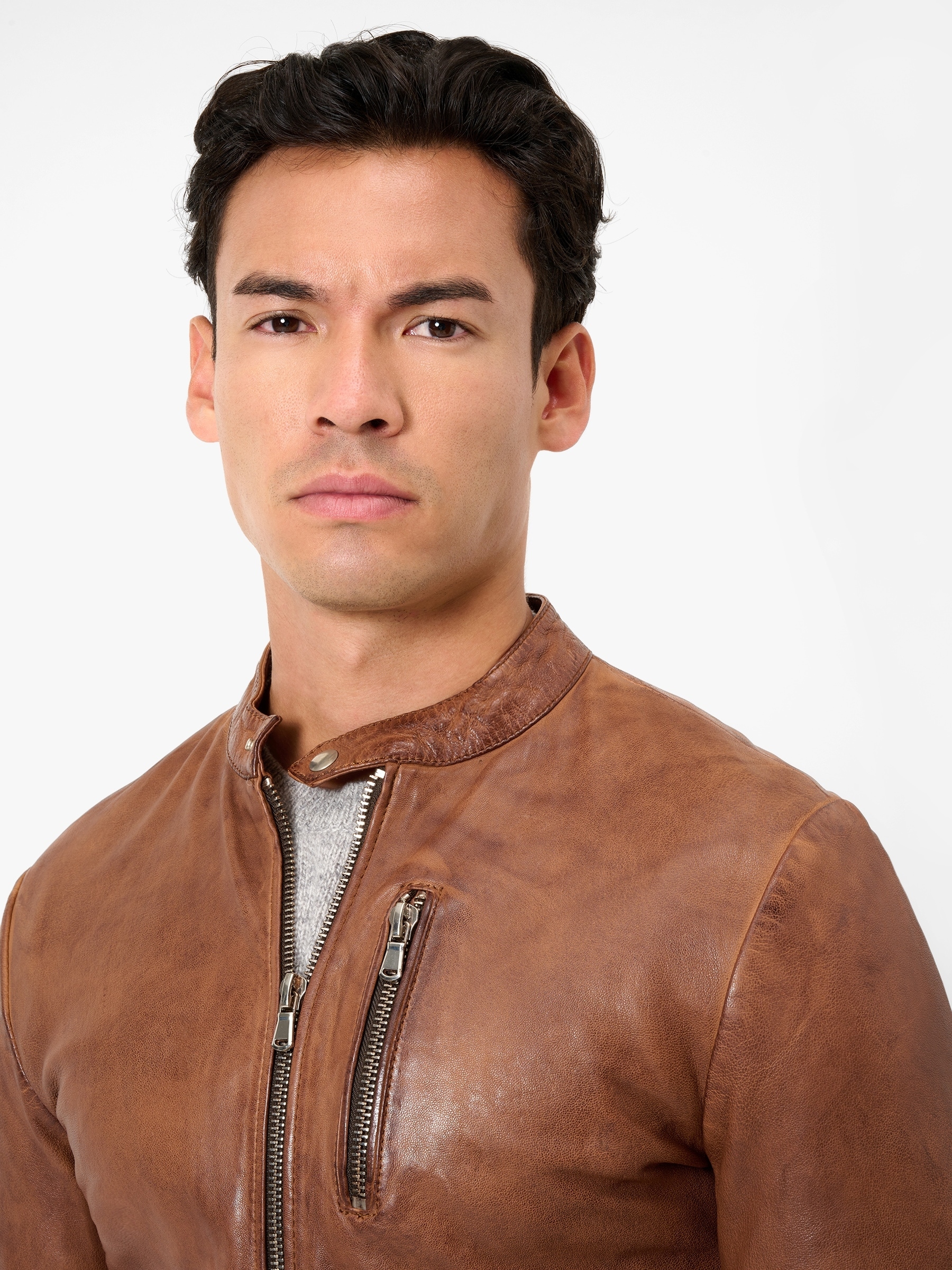 RICANO Bikerjacke »Lederjacke Carlo« Handgefertigt aus echtem Leder