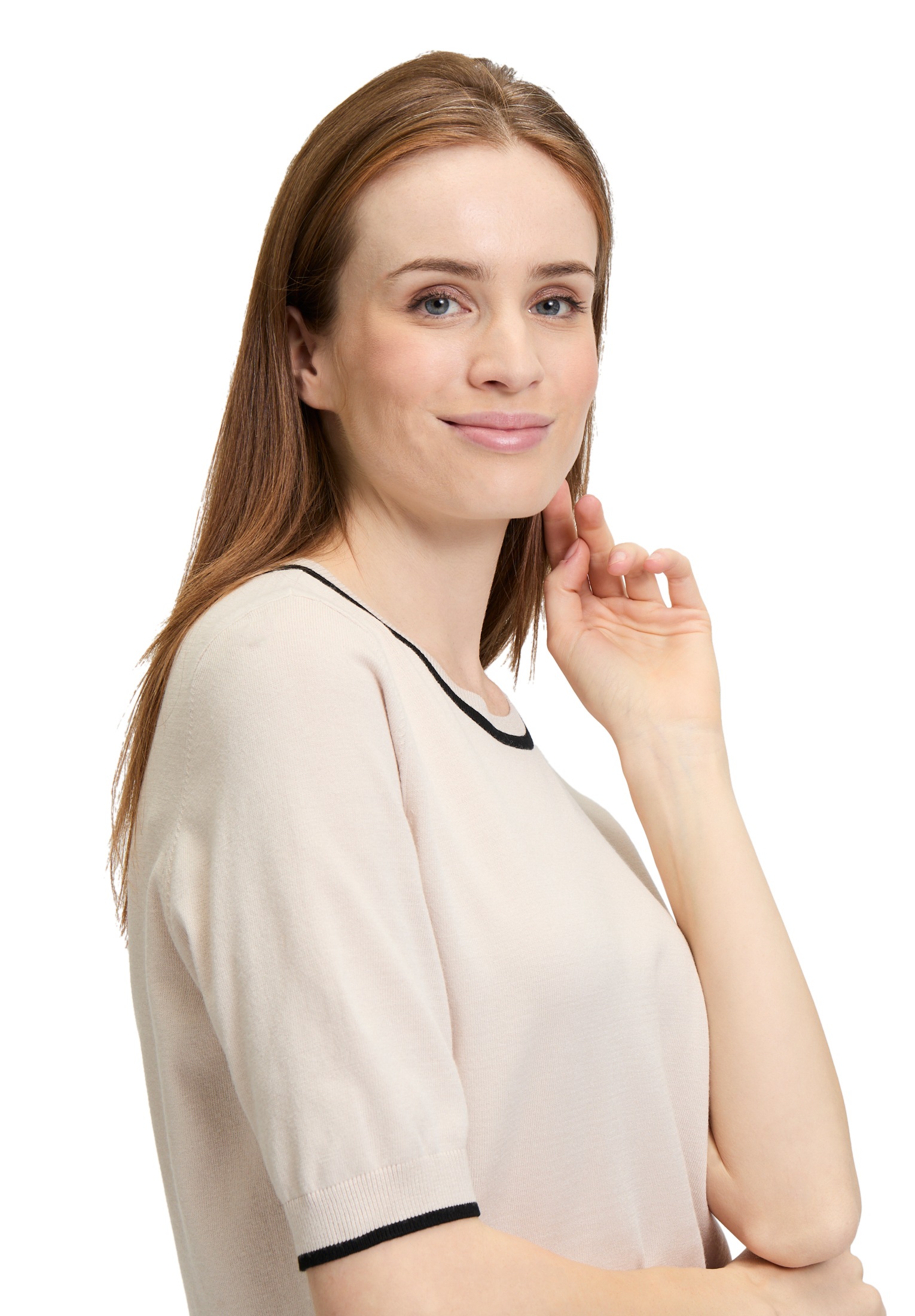 Betty Barclay Kurzarmshirt »Betty Barclay Damen Feinstrickpullover mit Strickdetails«, (1 tlg.), Paspel