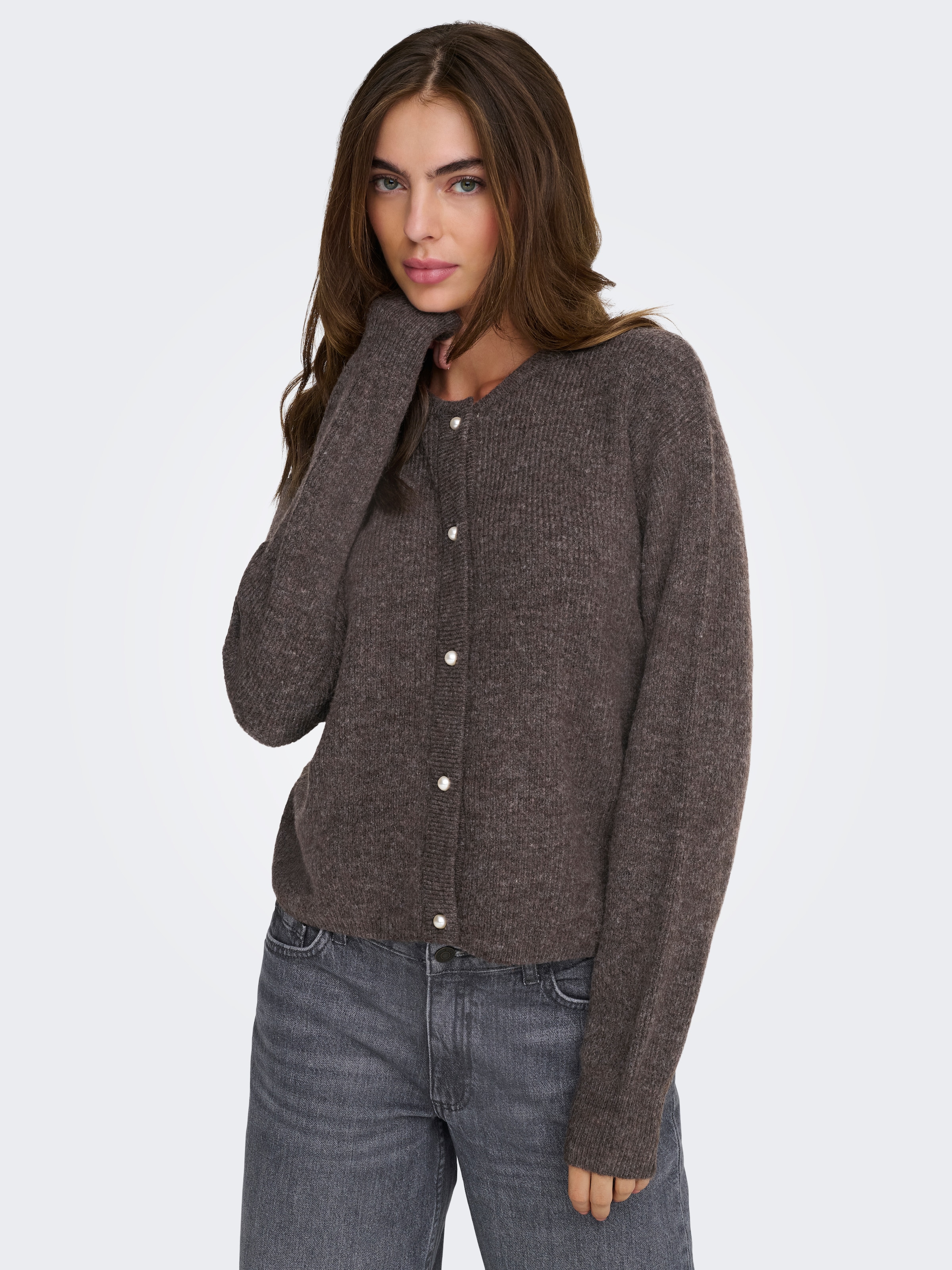 JDY Strickjacke "JDYLUMI LIFE L/S BUTTON CARDIGA KNT NOOS" Materialmix, knit fit