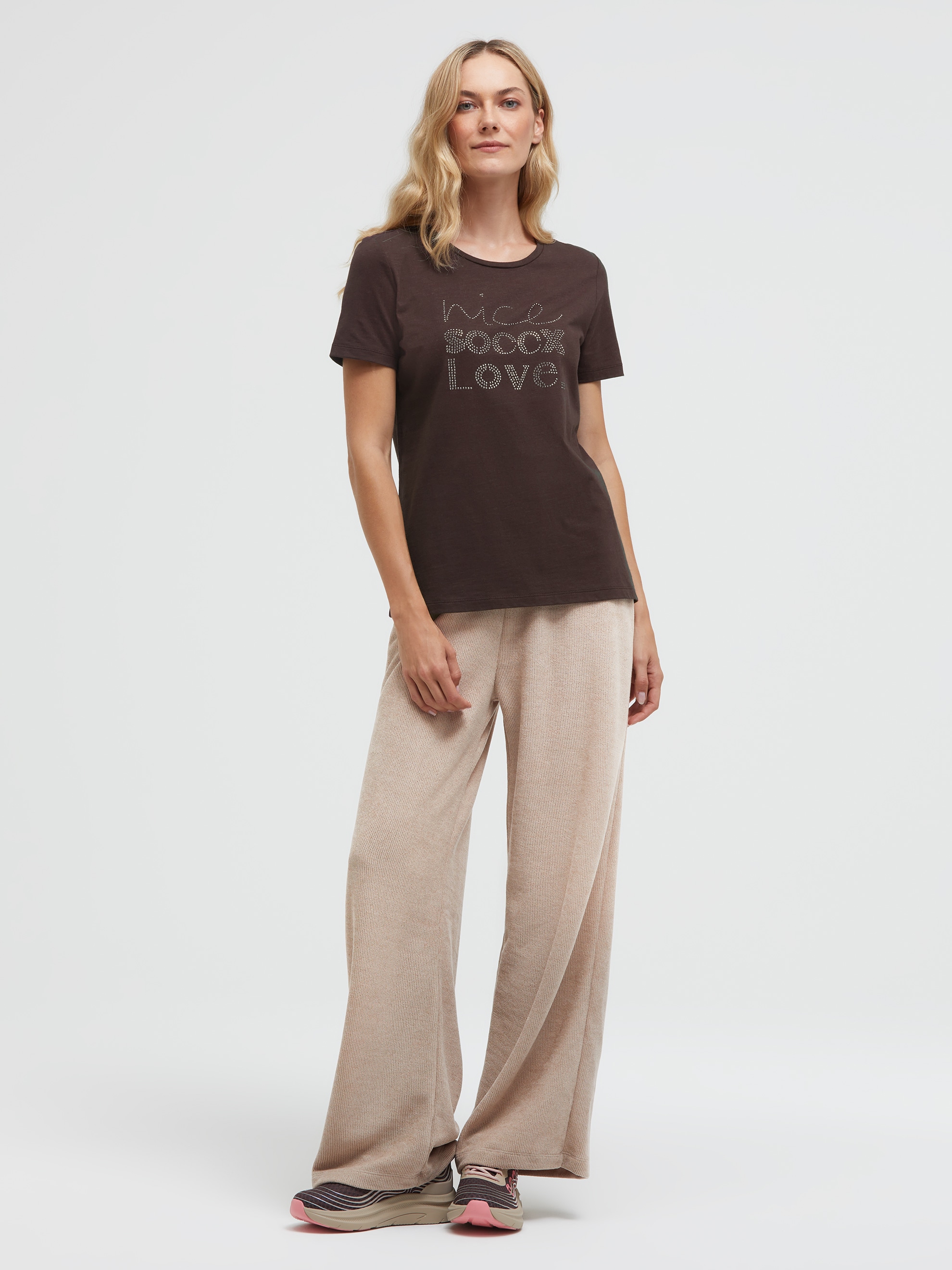 SOCCX Rundhalsshirt mit Glitzersteinchen