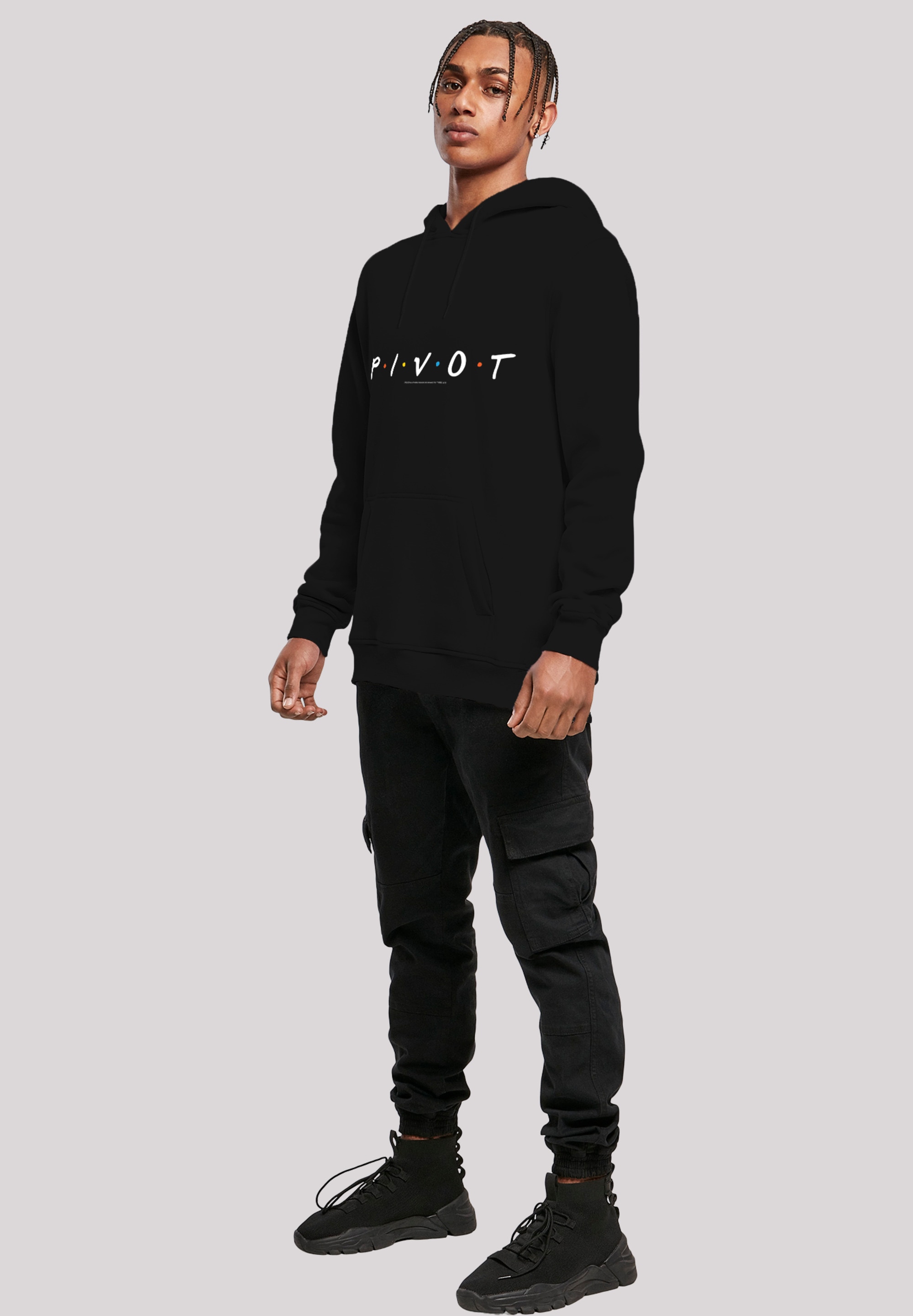 F4NT4STIC Sweatshirt »FRIENDS TV Serie Pivot Logo BLK«, Herren,Premium Merch,Slim-Fit,Kapuzenpullover,Bedruckt