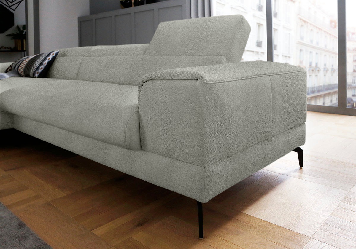 W.SCHILLIG Ecksofa »piedroo, Designsofa mit tollem Sitzkomfort, L-Form«, Kopfteilverstellung, wahlweise mit Sitztiefenverstellung, Breite 303cm
