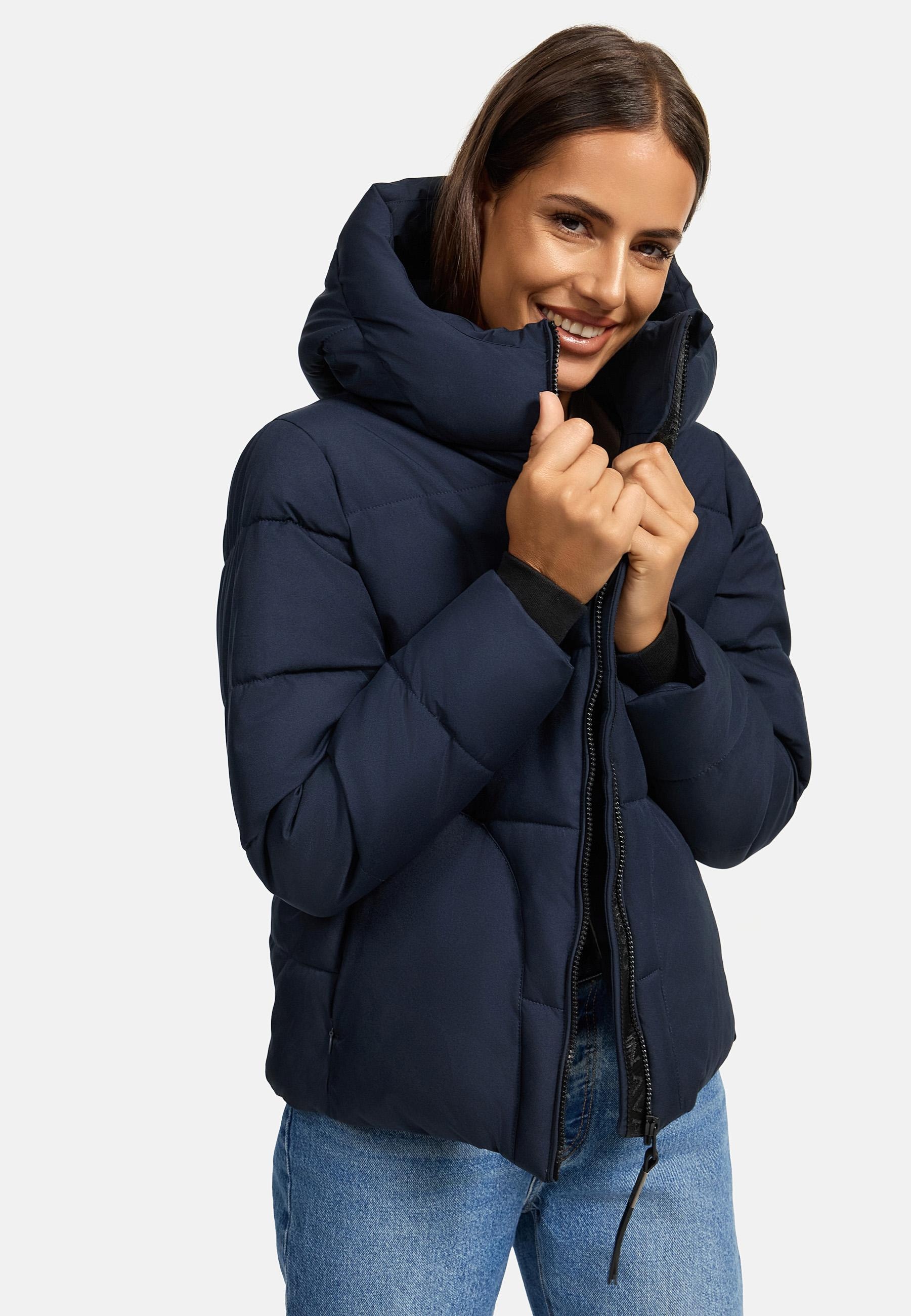 Navahoo Steppjacke »Lachperle XIV«, mit Kapuze, Kurze gesteppte Damen Winterjacke mit hohem Kragen und Kapuze