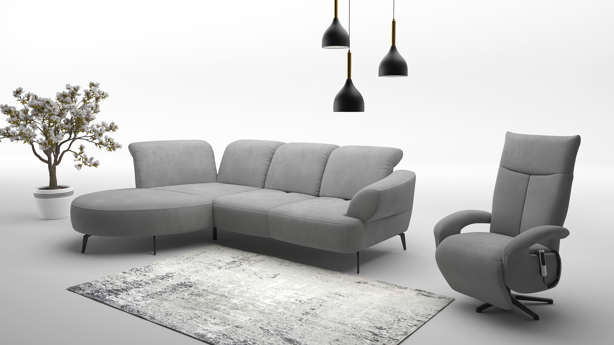 sit&more Ecksofa »Dance, L-Form, inkl. Sitztiefenverstellung«, inkl. Click&Seat, optional mit Kopfteilverstellung