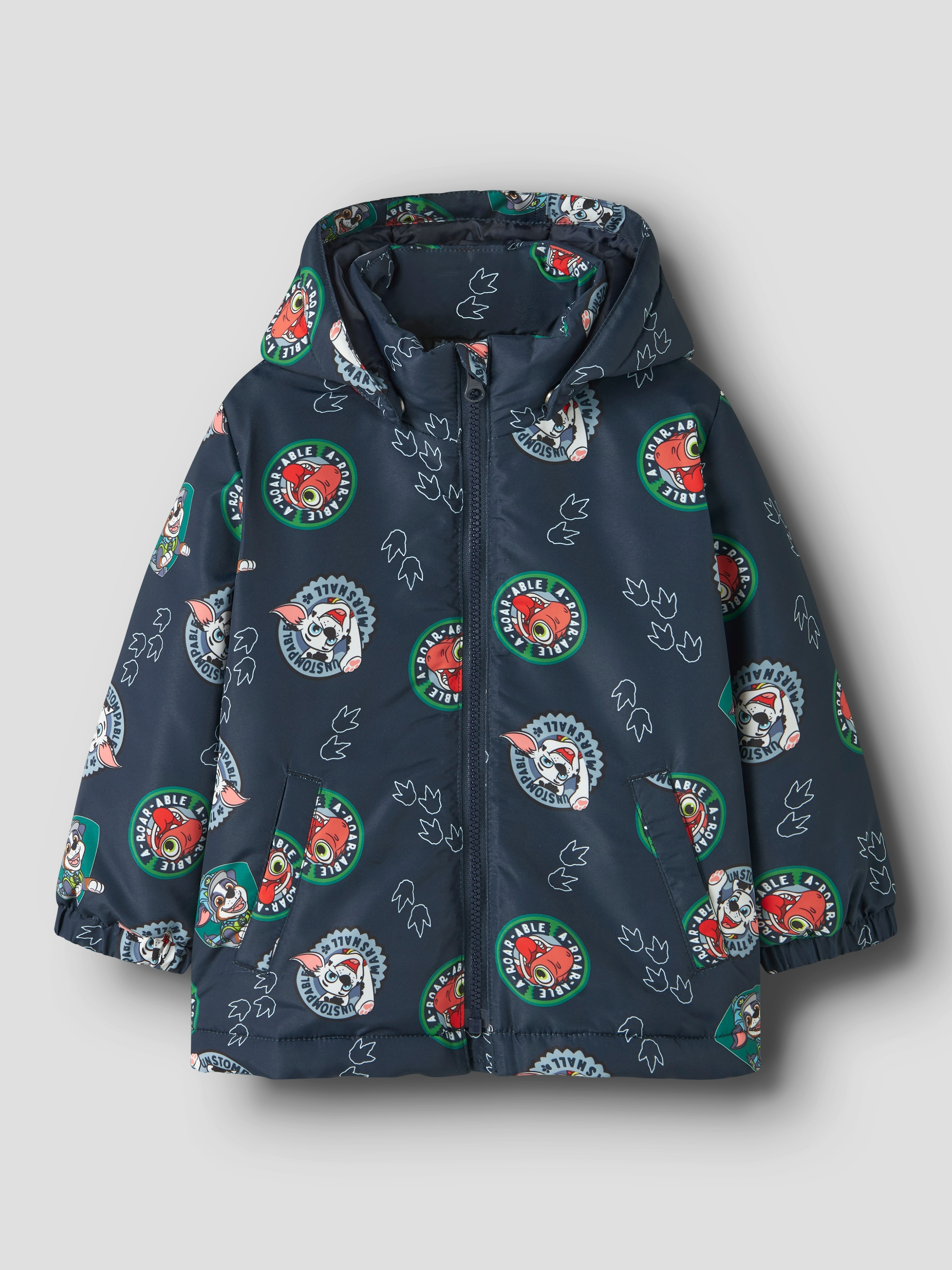 Name It Outdoorjacke "NMMMAX JY JACKET PAWPATROL NOOS CPLGM" mit Kapuze Kunstfaser, wasserabweisend, abnehmbare Kapuze