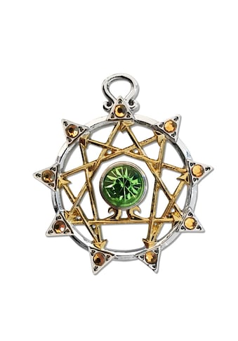 Amulett »Amulett Anhänger Mystische Kabbala mit Glasstein Enneagramm«