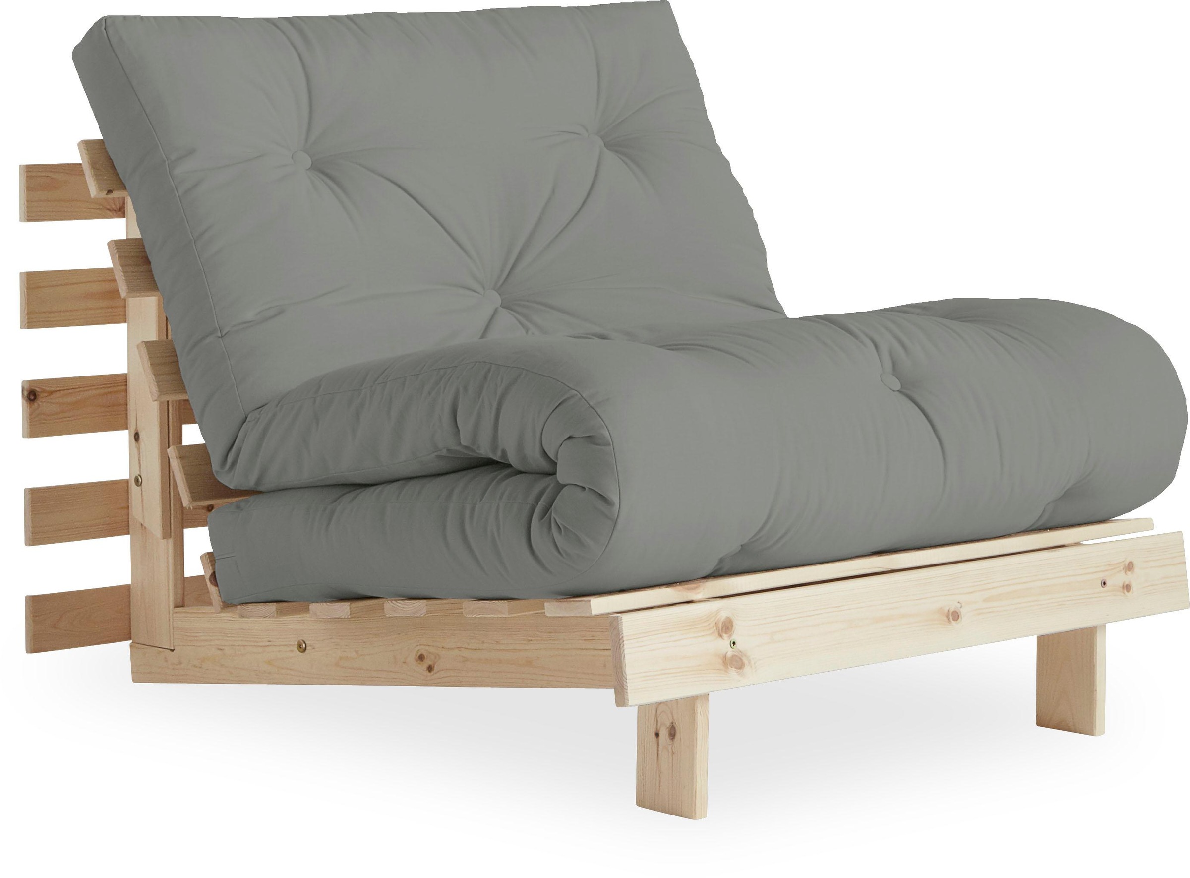 Karup Design Daybett "Roots Sofa Bed, Schlafsofa, Bettfunktion, FSC-Massivholz, B: 90 cm" Erhältlich in Breite 90 cm, 140 cm oder 160 cm, Inkl. Futonmatratze. Made in Europe, minimalistisches Design