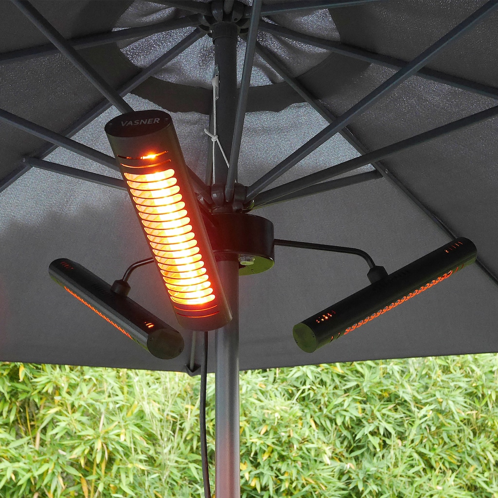 Vasner Heizstrahler »Sonnenschirm, schwarz, Umbrella X30«, 3000 W, mit Fernbedienung, für Terrassen- und Gastronomieschirme