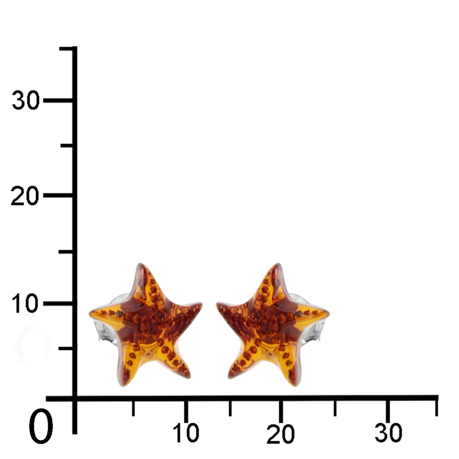 OSTSEE-SCHMUCK Paar Ohrstecker »- Stern - Silber 925/000 - Bernstein«