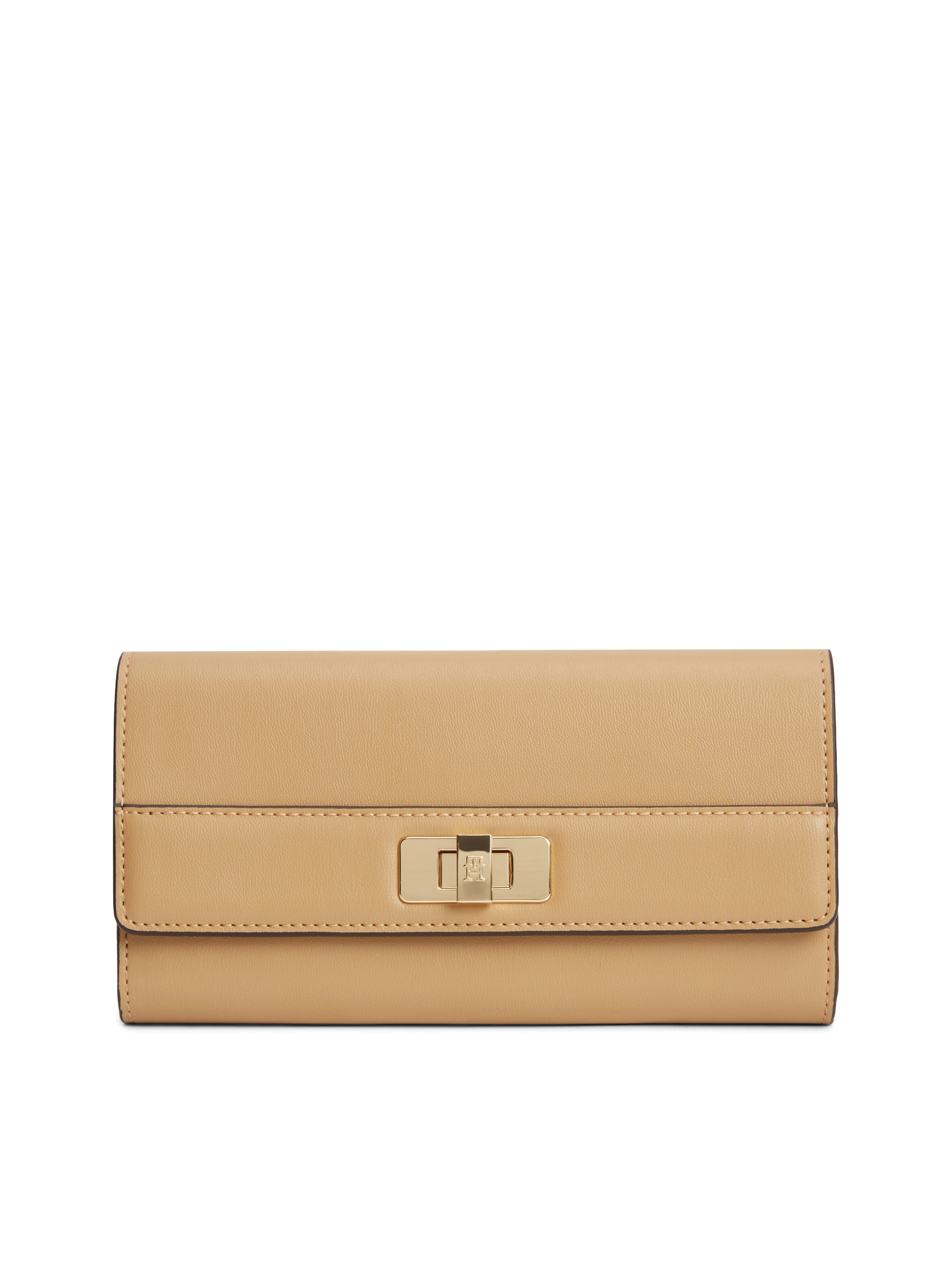 Tommy Hilfiger Geldbörse "TH MODERN LARGE FLAP WALLET" Damen Portemonnaie, Geldbeute mit goldfarbenen Accessoires