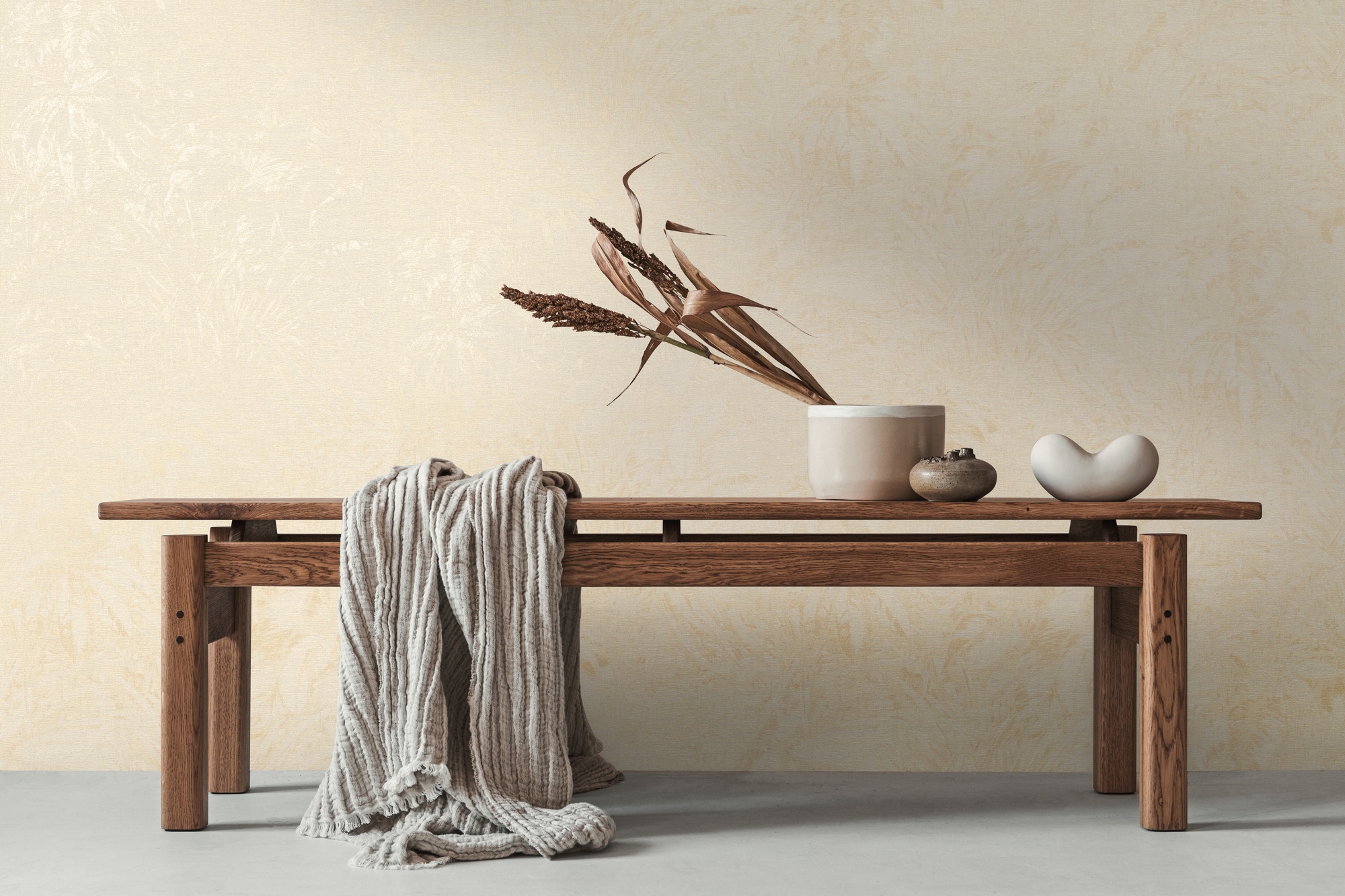 living walls "Smart Surfaces Natur-Tapete Mustertapete Floral Natur" leicht glänzend strukturiert Vliestapete Dschungel für Schlafzimmer Küche Wohnzimmer Natur Design