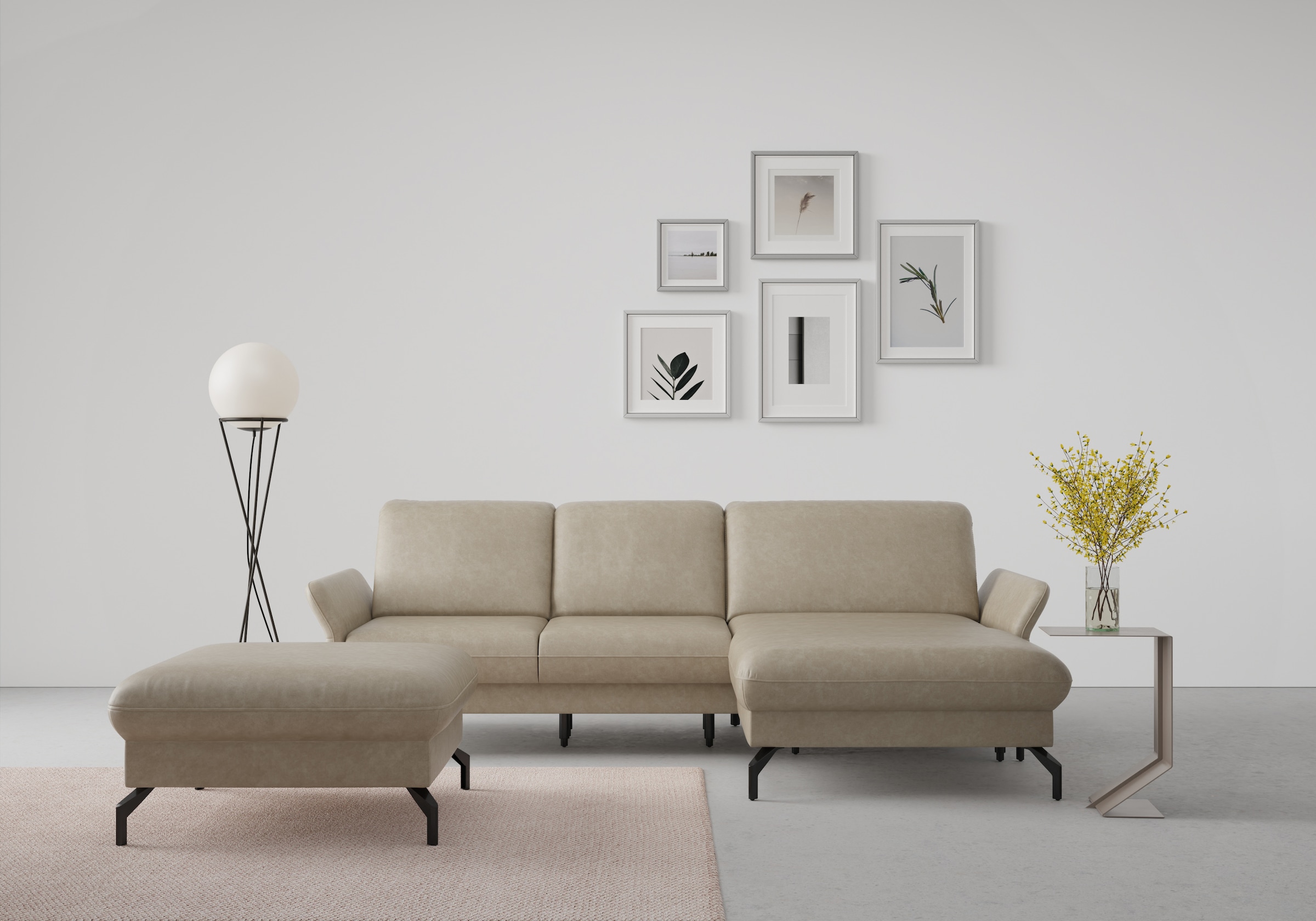sit&more Ecksofa "Fashion L-Form" wahlweise mit Kopfteilverstellung und Vorziehsitz, motorisch