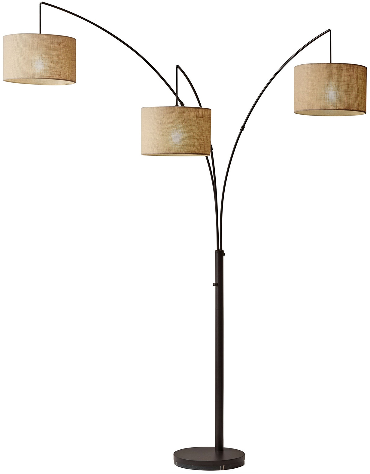 SalesFever Stehlampe »Oliver«, 3 flammig-flammig, mit echtem Marmorfuß und  3 verstellbaren Leuchtarme | BAUR