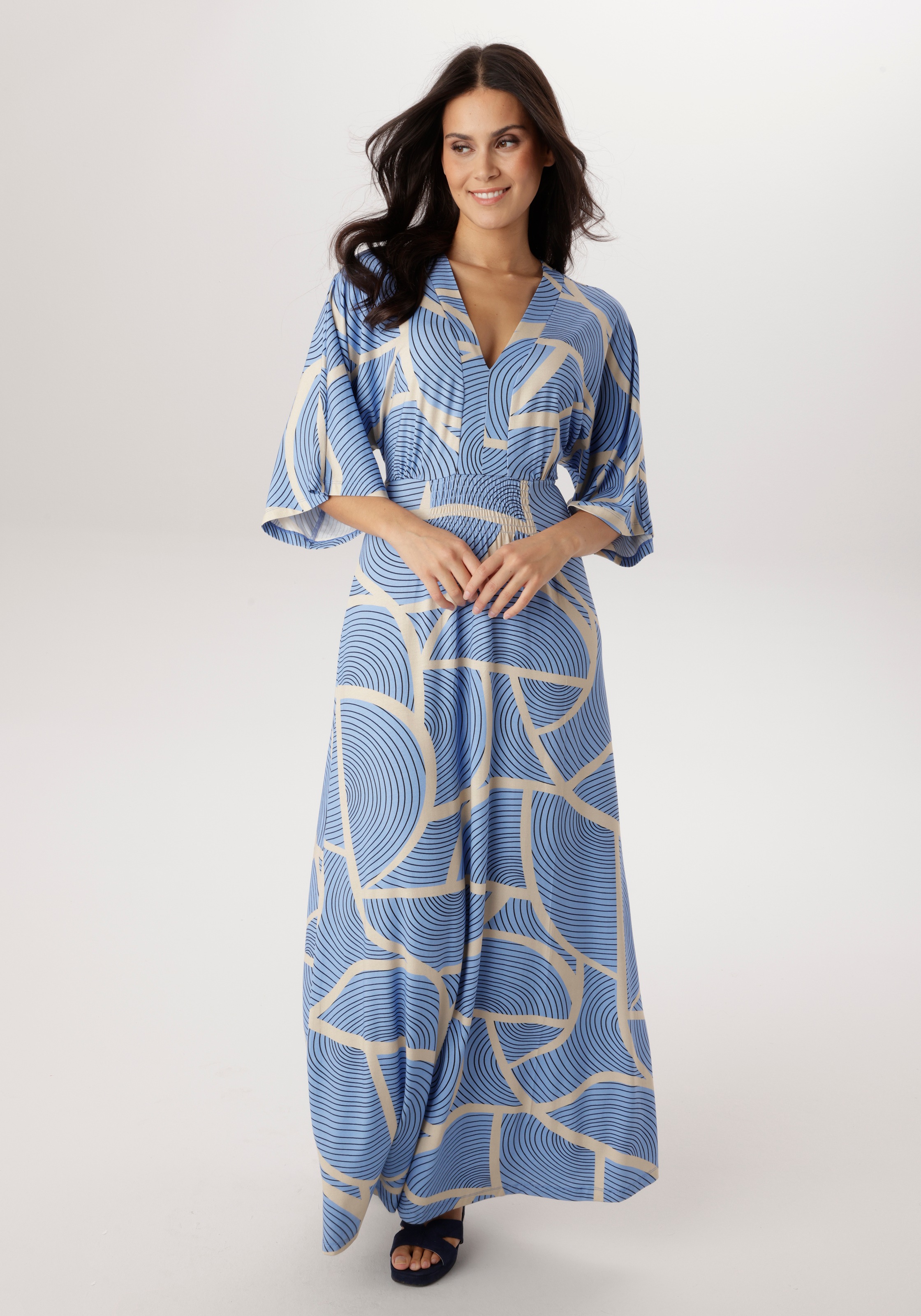 Aniston SELECTED Maxikleid in kräftigen Farbtönen und geometrischer Musteru günstig online kaufen