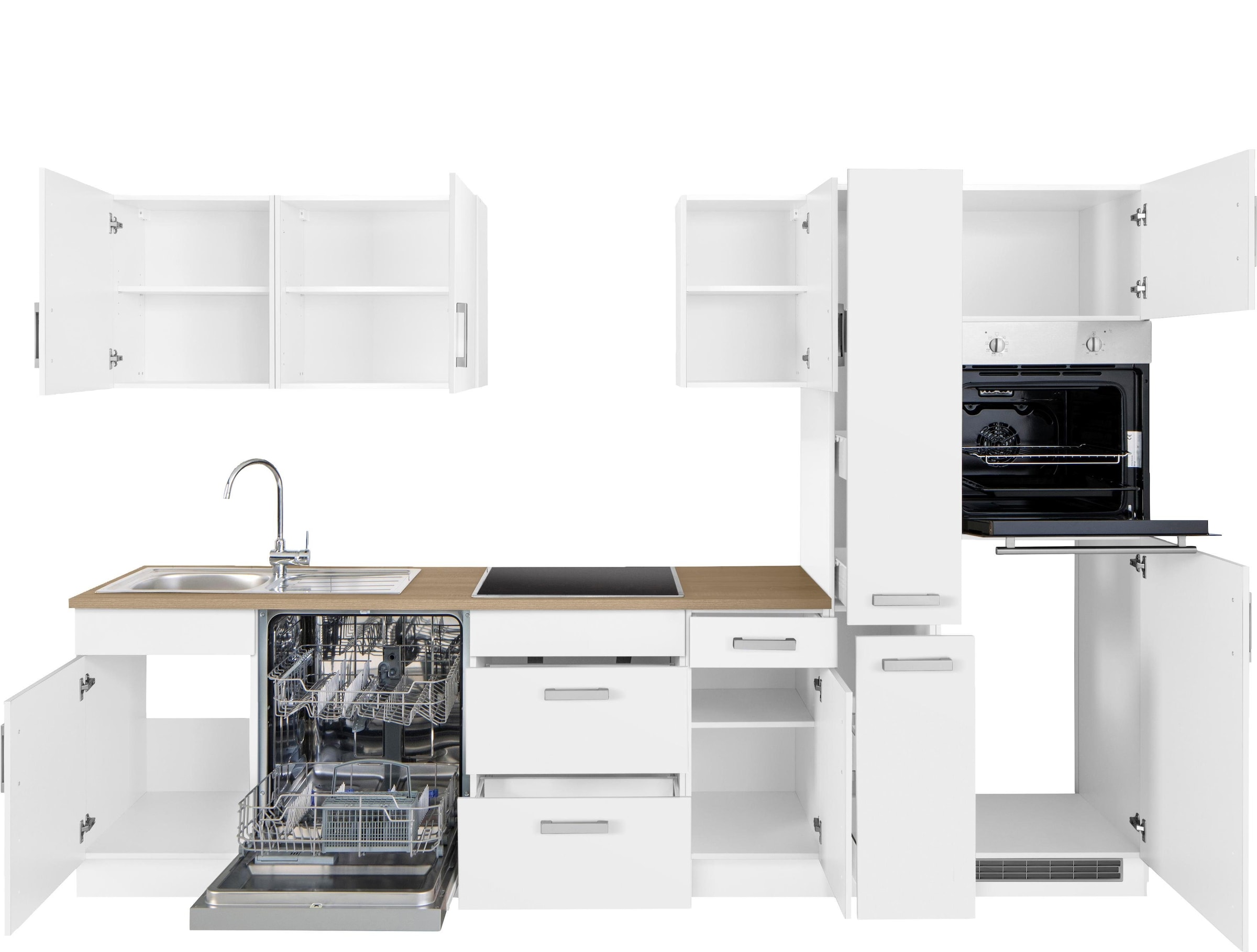 KOCHSTATION Küchenzeile »KS-Gera« Breite 300 cm, wahlweise mit E-Geräten, mit Arbeitsplatte