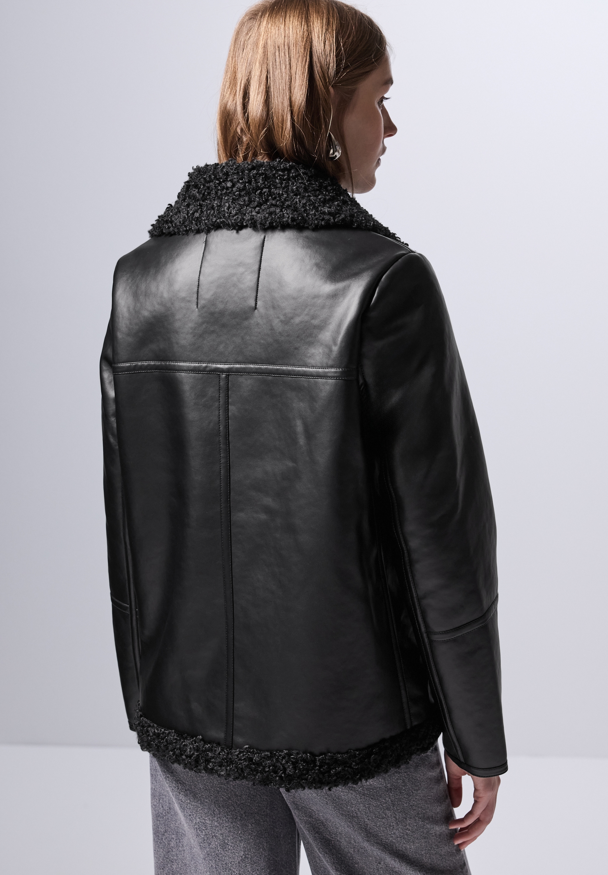 STREET ONE STUDIO Bikerjacke, ohne Kapuze, mit asymmetrichem Reißverschluss