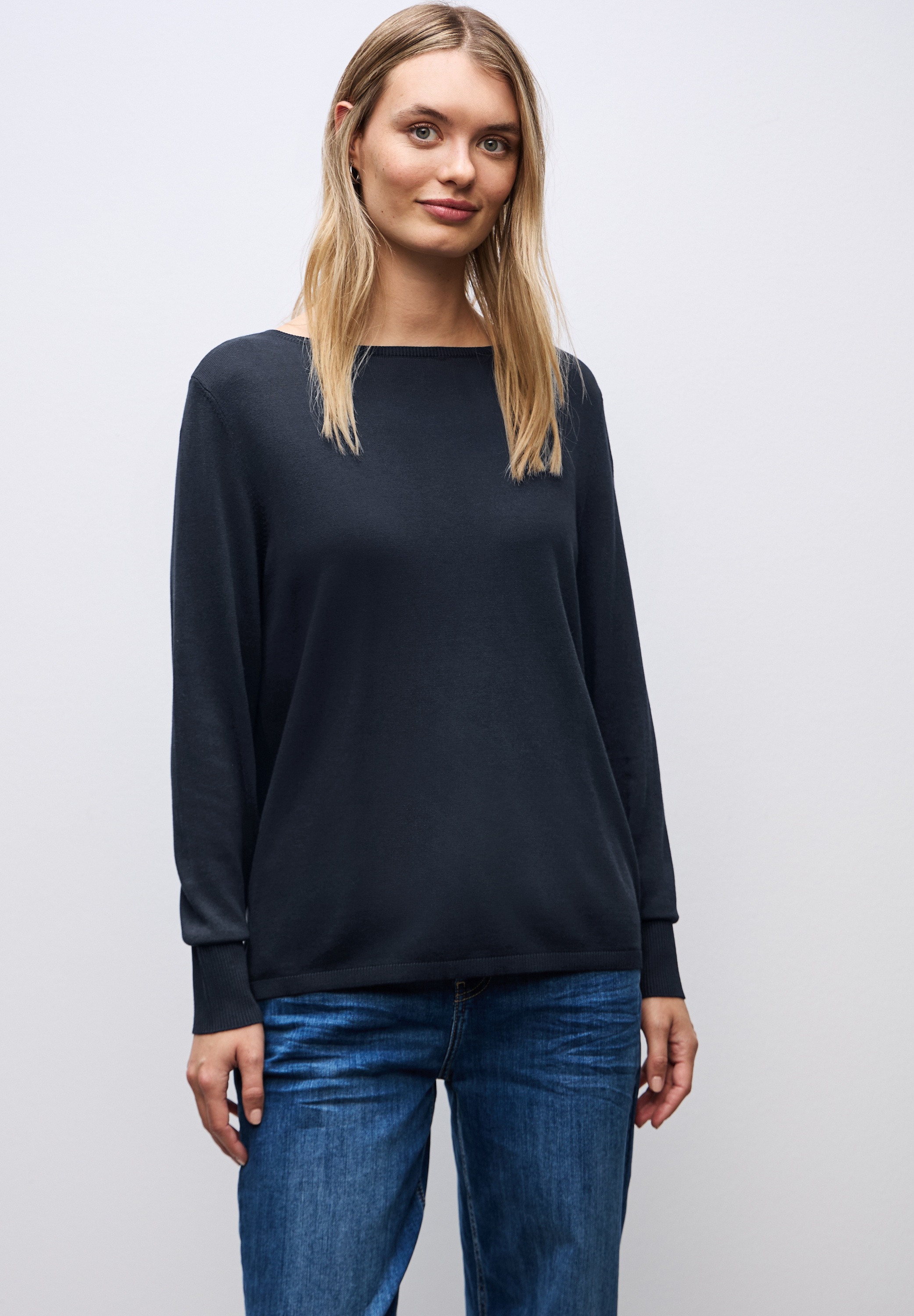 STREET ONE Strickpullover aus elastischem Materialmix günstig online kaufen