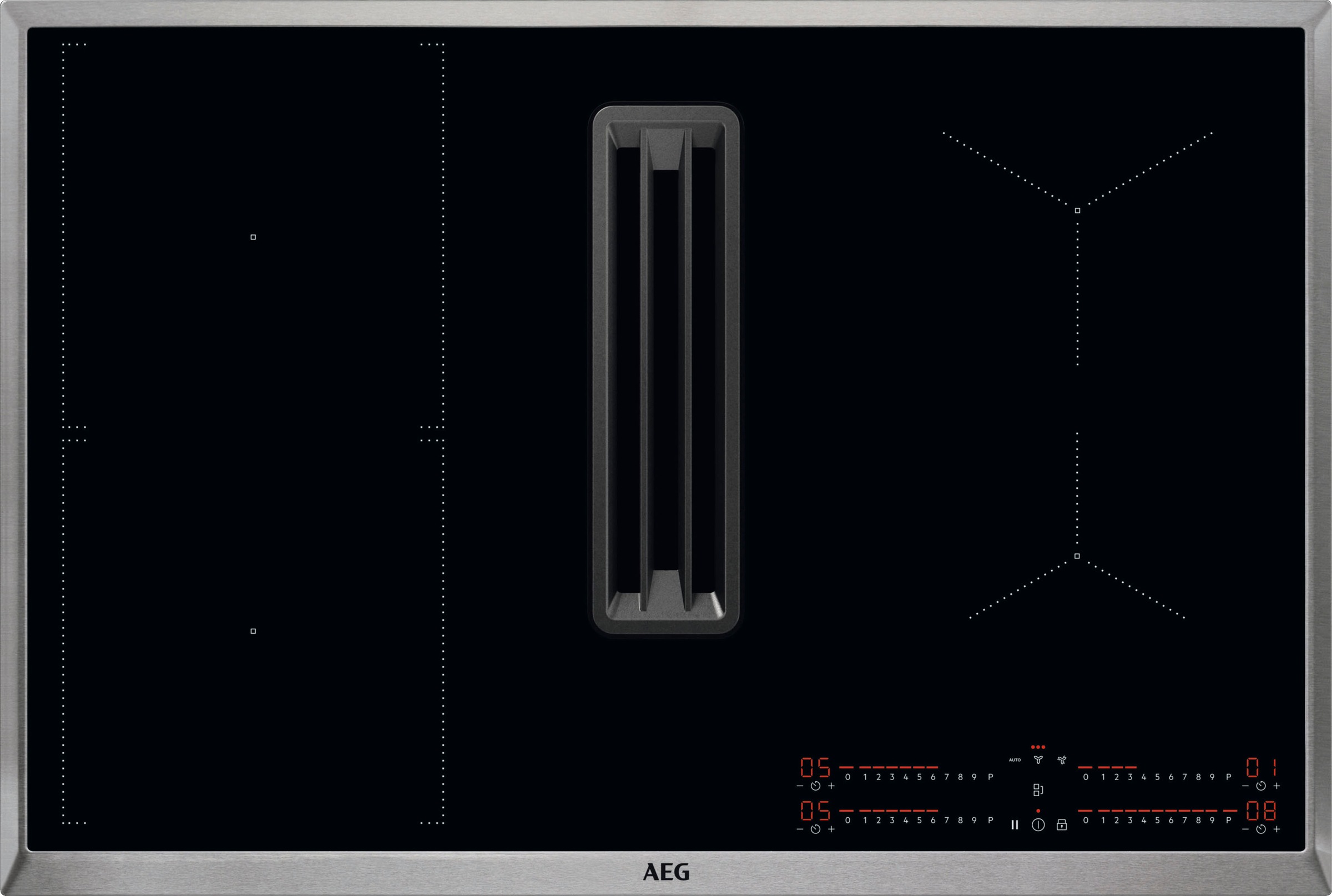 Thumbnail - AEG Kochfeld mit Dunstabzug "COLI84COXB" Mit integr. Dunstabzug, Booster, Bridge, Timer,Umluft, Made in Germany