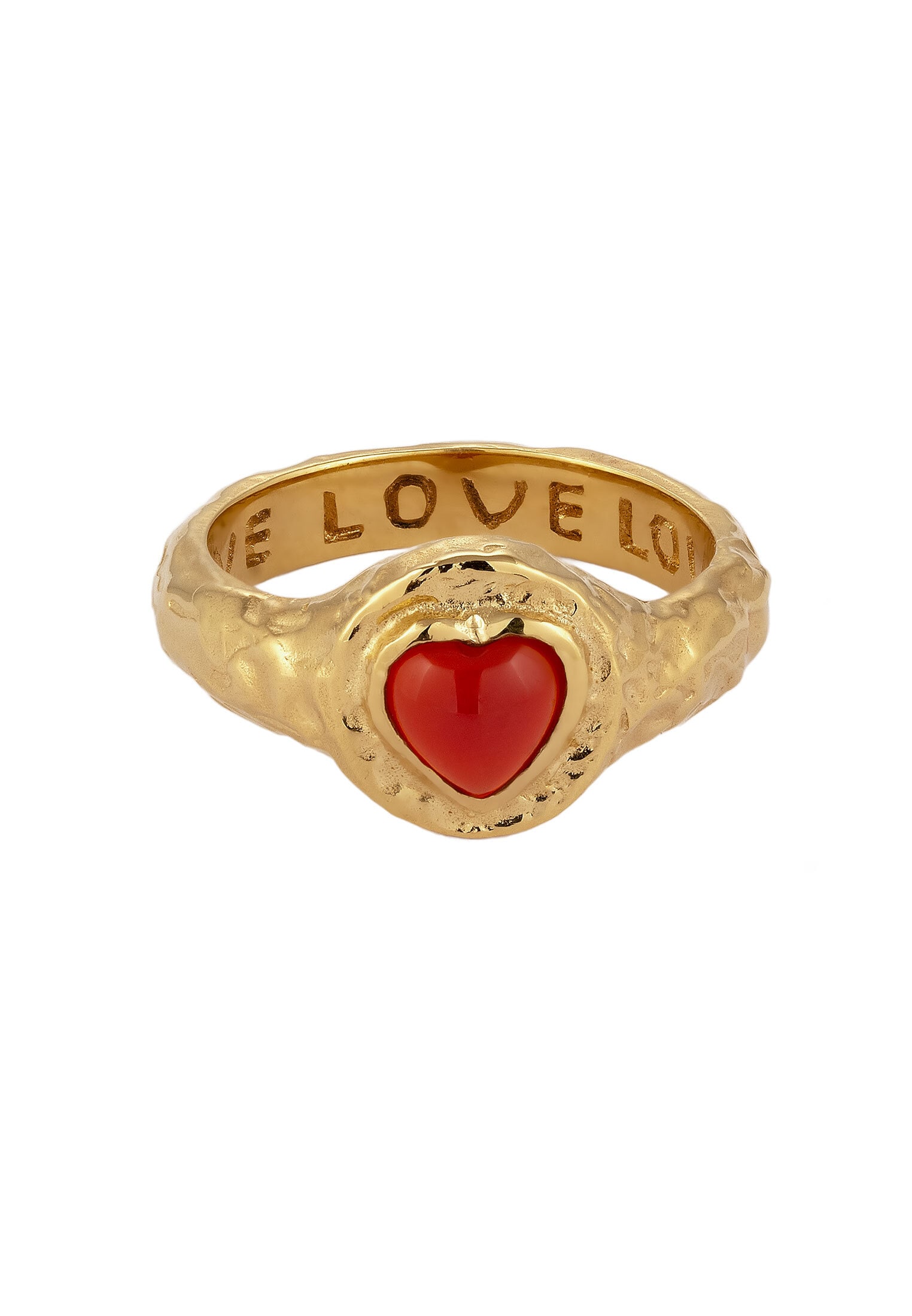 HAZE & GLORY Siegelring »Ring Me hearty Siegelring Herz Onyx Rot 925 Sterling Silber«