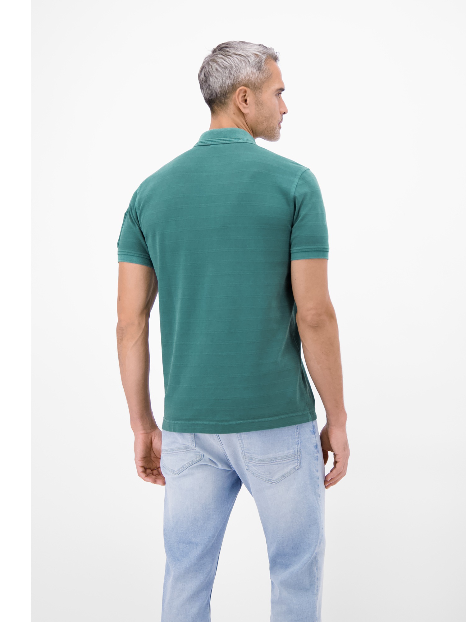 LERROS Poloshirt "Poloshirt, unifarben aus gestreiftem Piqué-Gewebe" günstig online kaufen