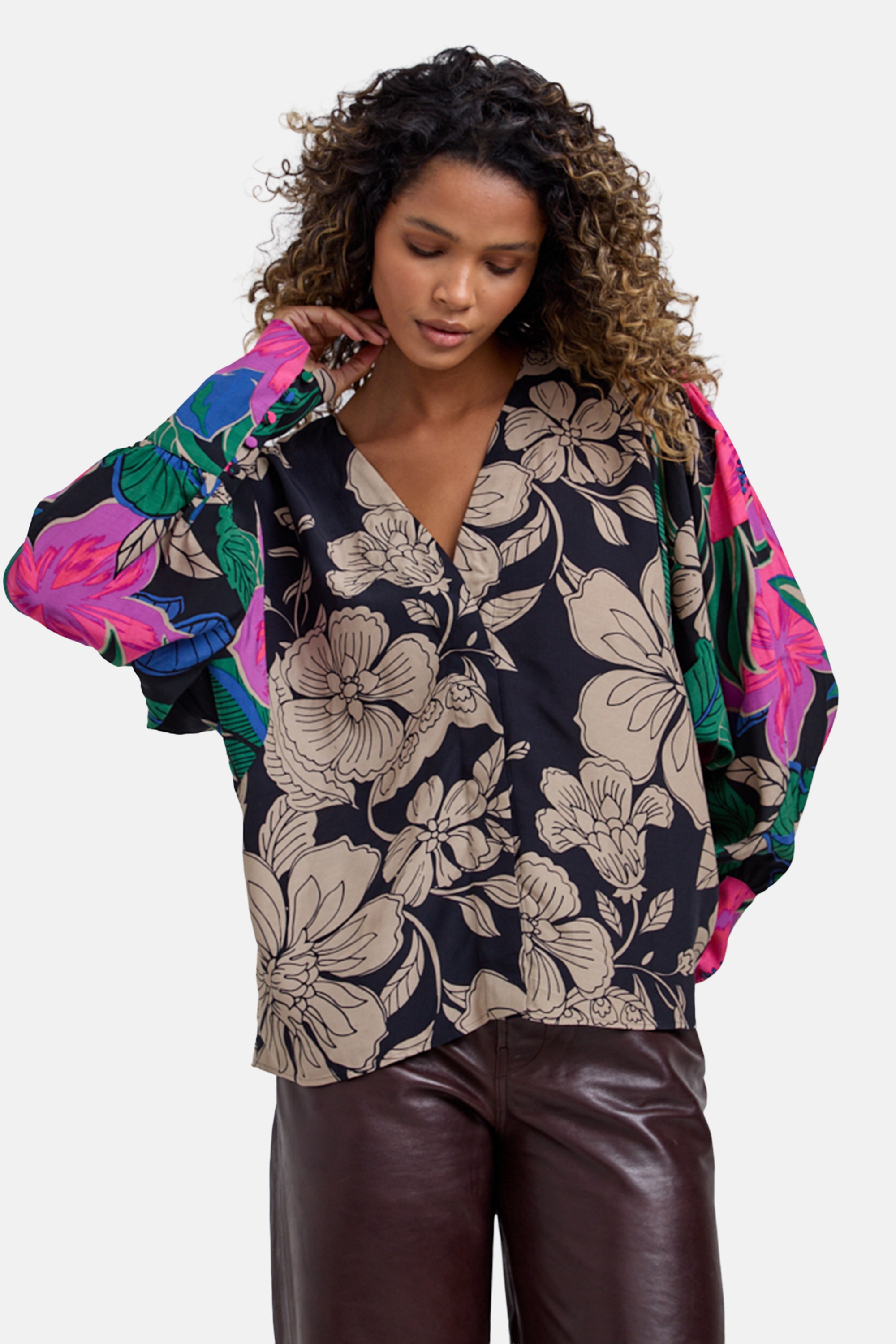 Lily and Lionel Hemdbluse »Celeste V-Neck Floral Printed Blouse Damen«