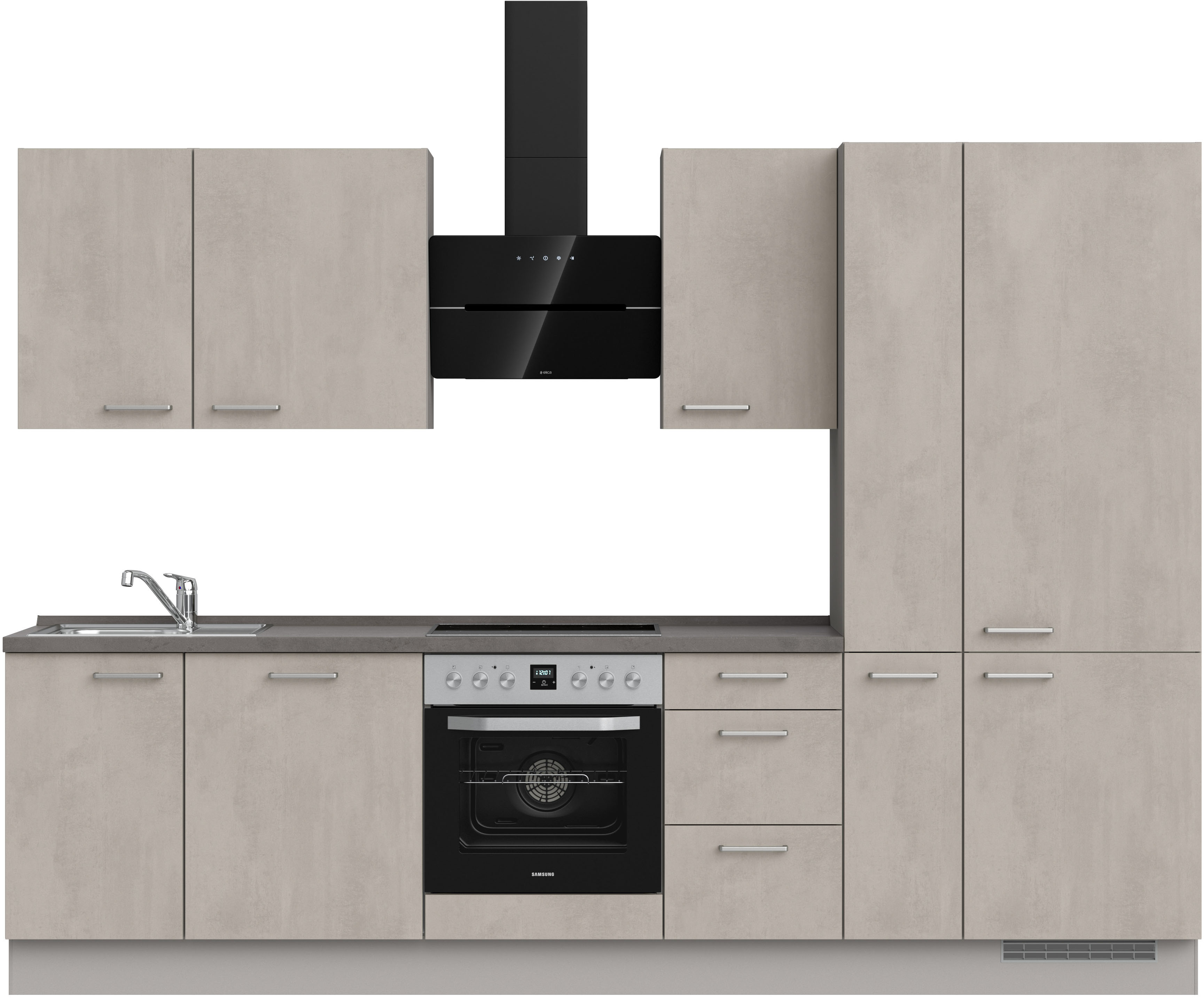 nobilia Küchenzeile ""Riva II", NEU: individuell anpassbar mit gratis Profi-Beratung" vormontiert, Breite 300 cm, Ausrichtung wählbar, wahlw. mit E-Geräten