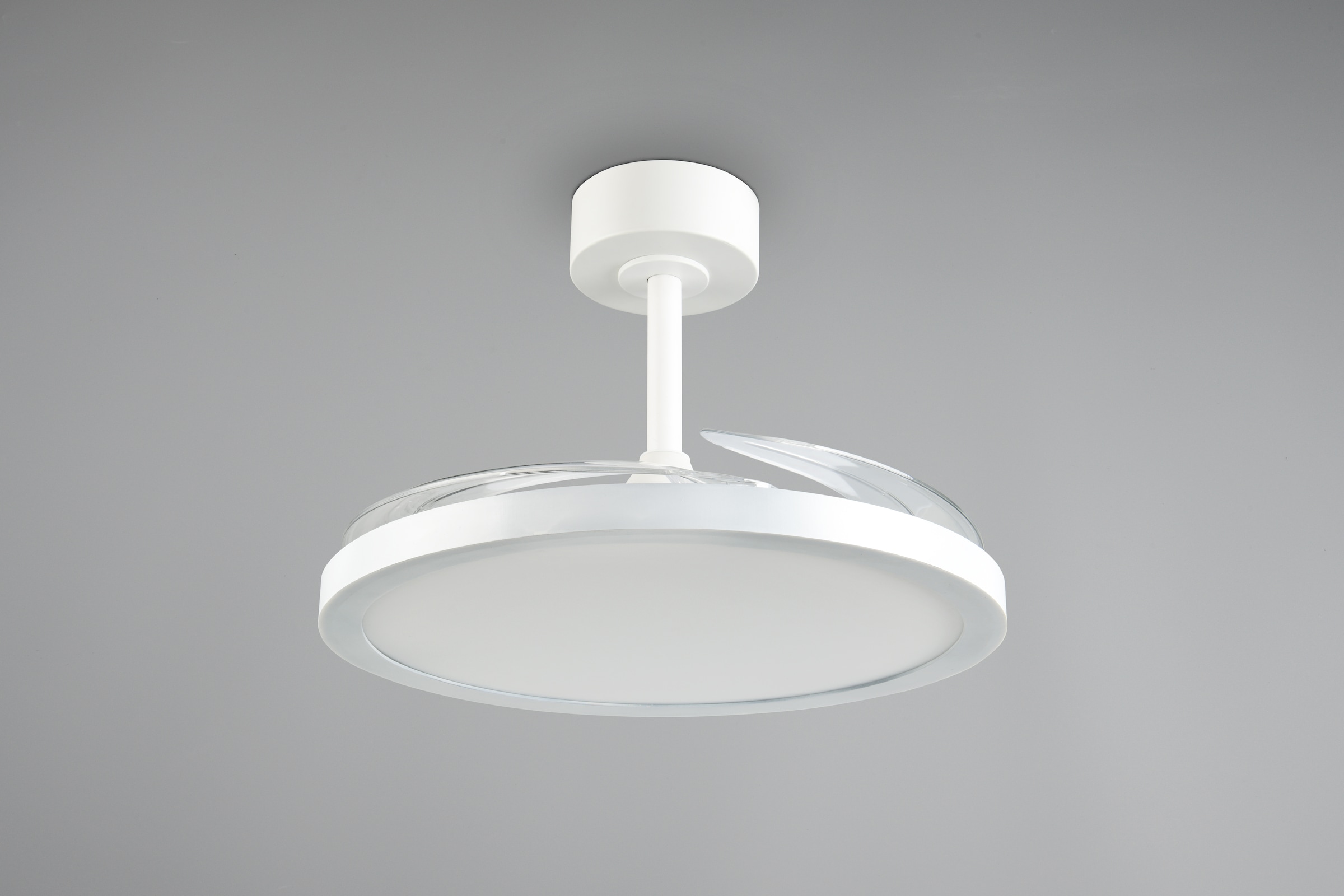REALITY Leuchten LED Deckenleuchte »KASFJORD mit Ventilator, Deckenventilator mit Licht inklFernbedienung«, 1 flammig, Leuchtmittel LED-Board | LED fest integriert, 6 Geschwindigkeiten Timer Vor- & Rücklauf LED dimmbar CCT Nachtlicht