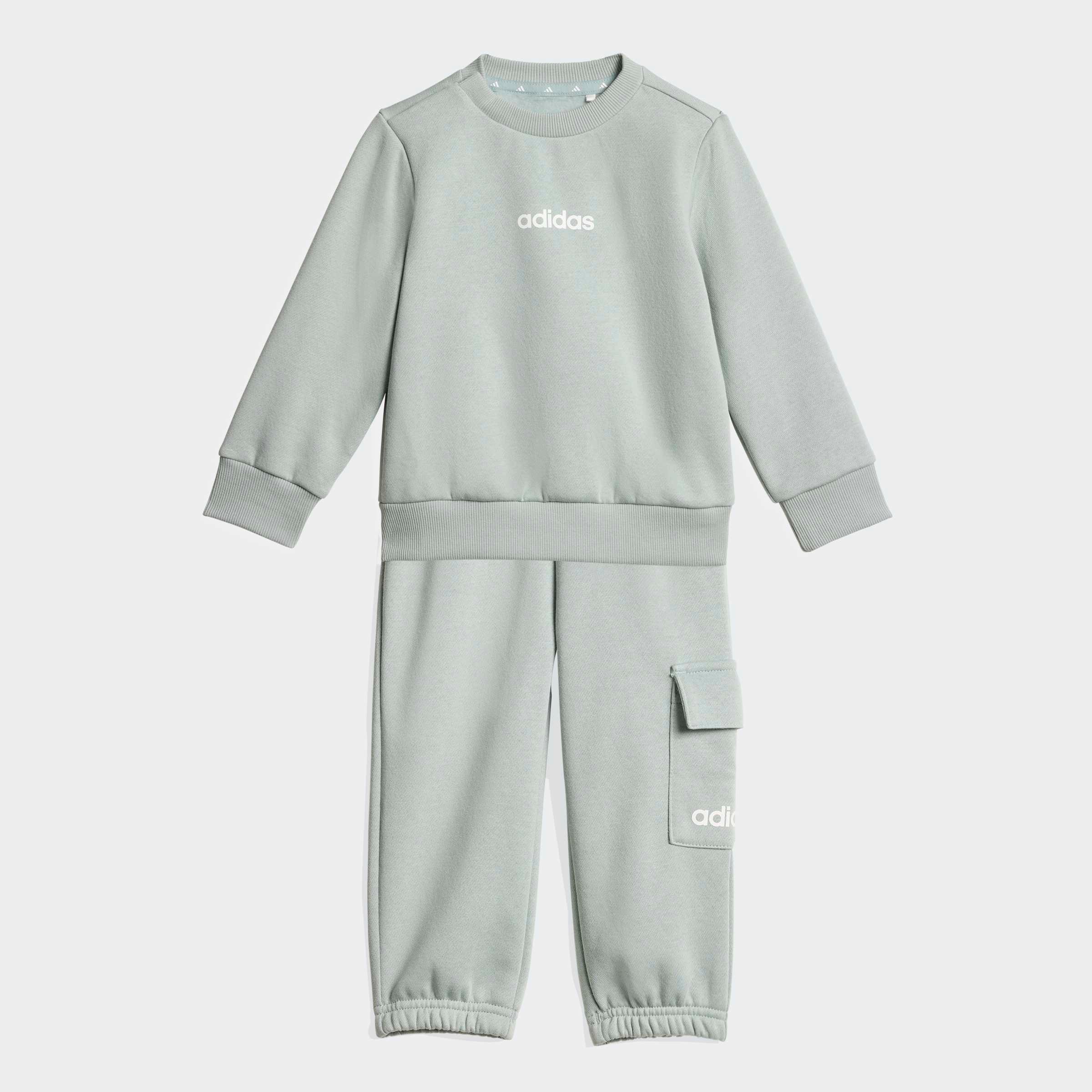 Adidas Ensemble Essentials Joggers Fleece Wonder Sage / White 3-4 Années Garçons,Filles