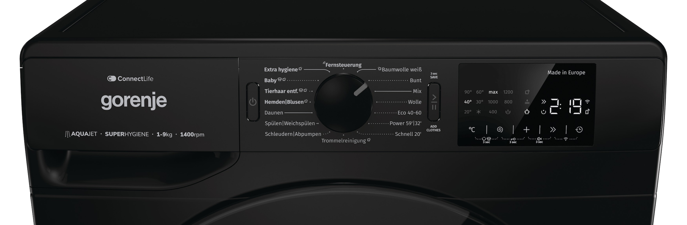 GORENJE Waschmaschine »WPNEI94A1DTSB«, 9 kg, 1400 U/min, Energieklasse A-10%