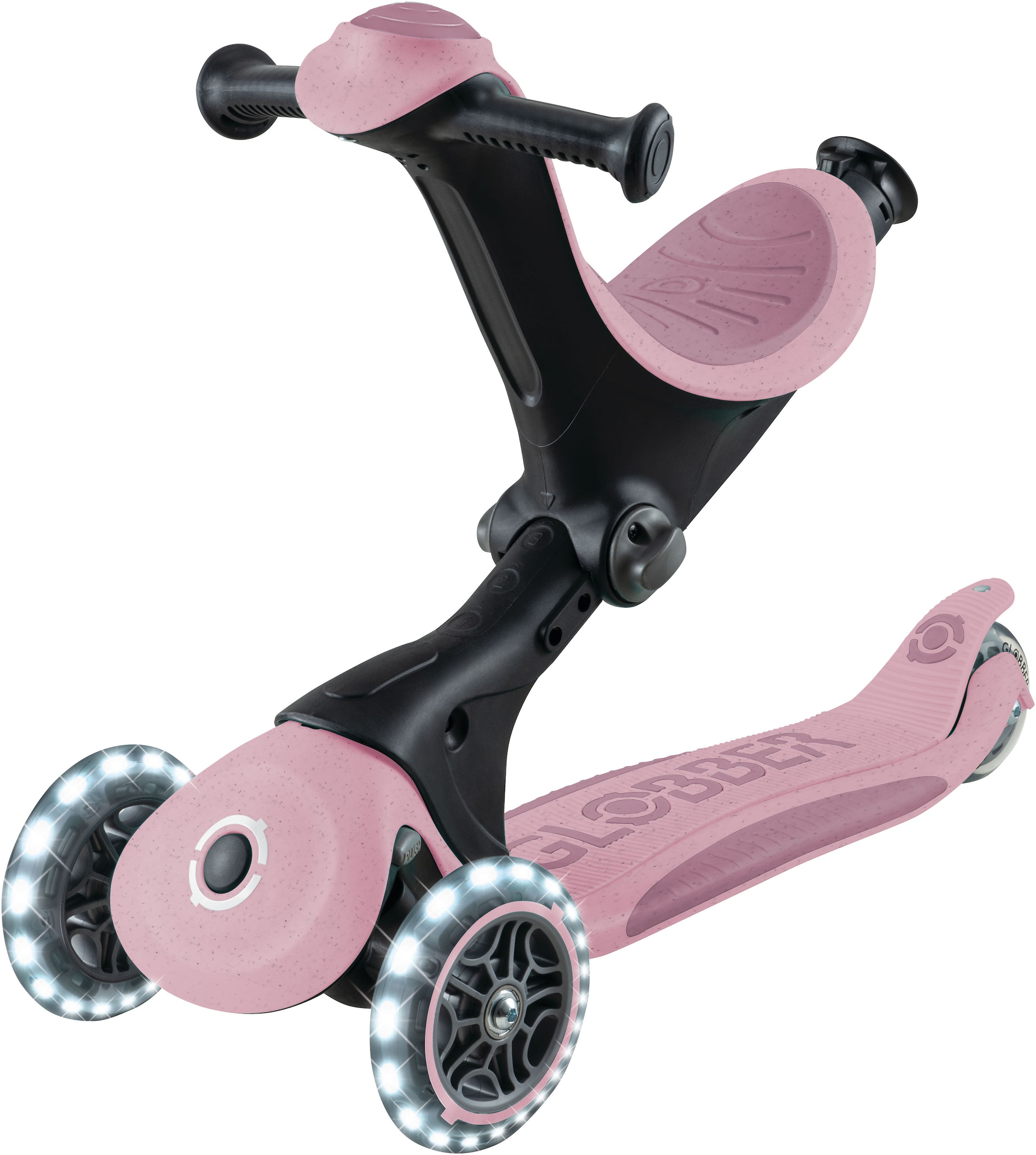 Globber Tretroller »GO-UP DELUXE LIGHTS ECO 360, mit Leuchtrollen«