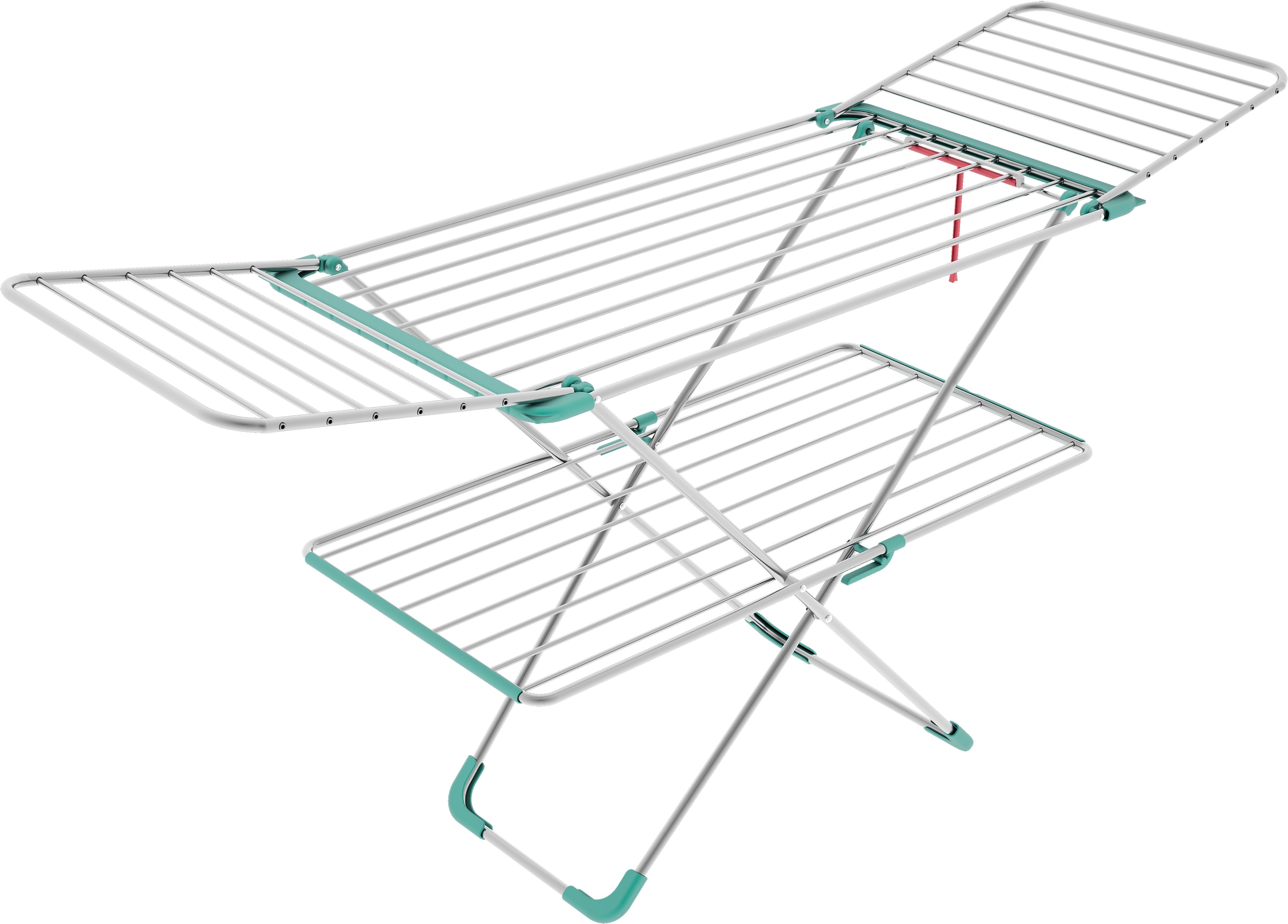 Bischof Colombo Wäscheständer "DOUBLE", 30 m Trockenlänge, 2-stufige Höhenverstellung, klappbar, Aluminium