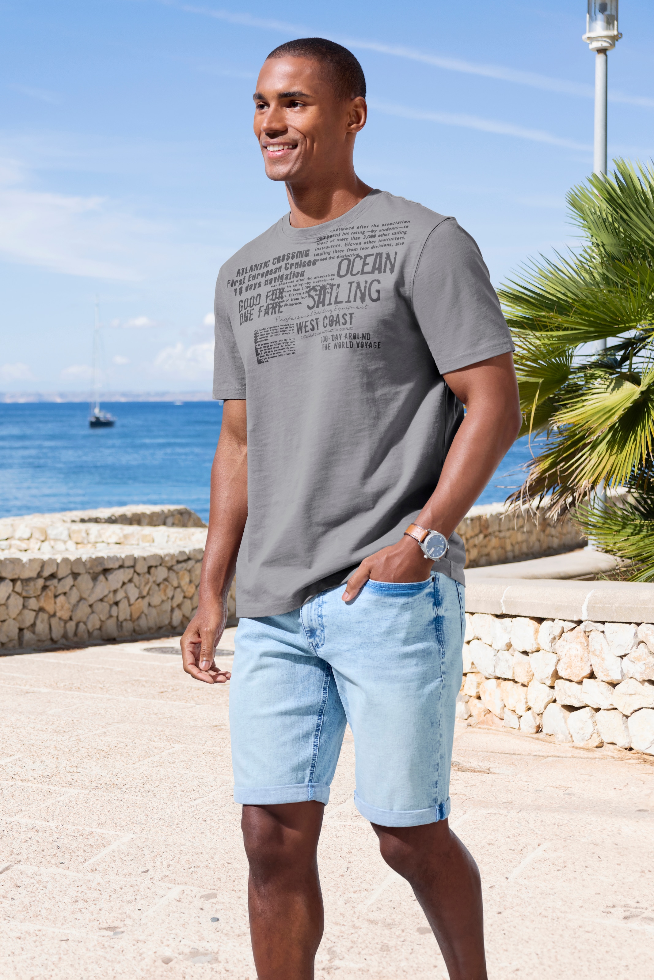 John Devin Jeansshorts »5-Pocket Shorts,«, aus elastischer Denim-Qualität