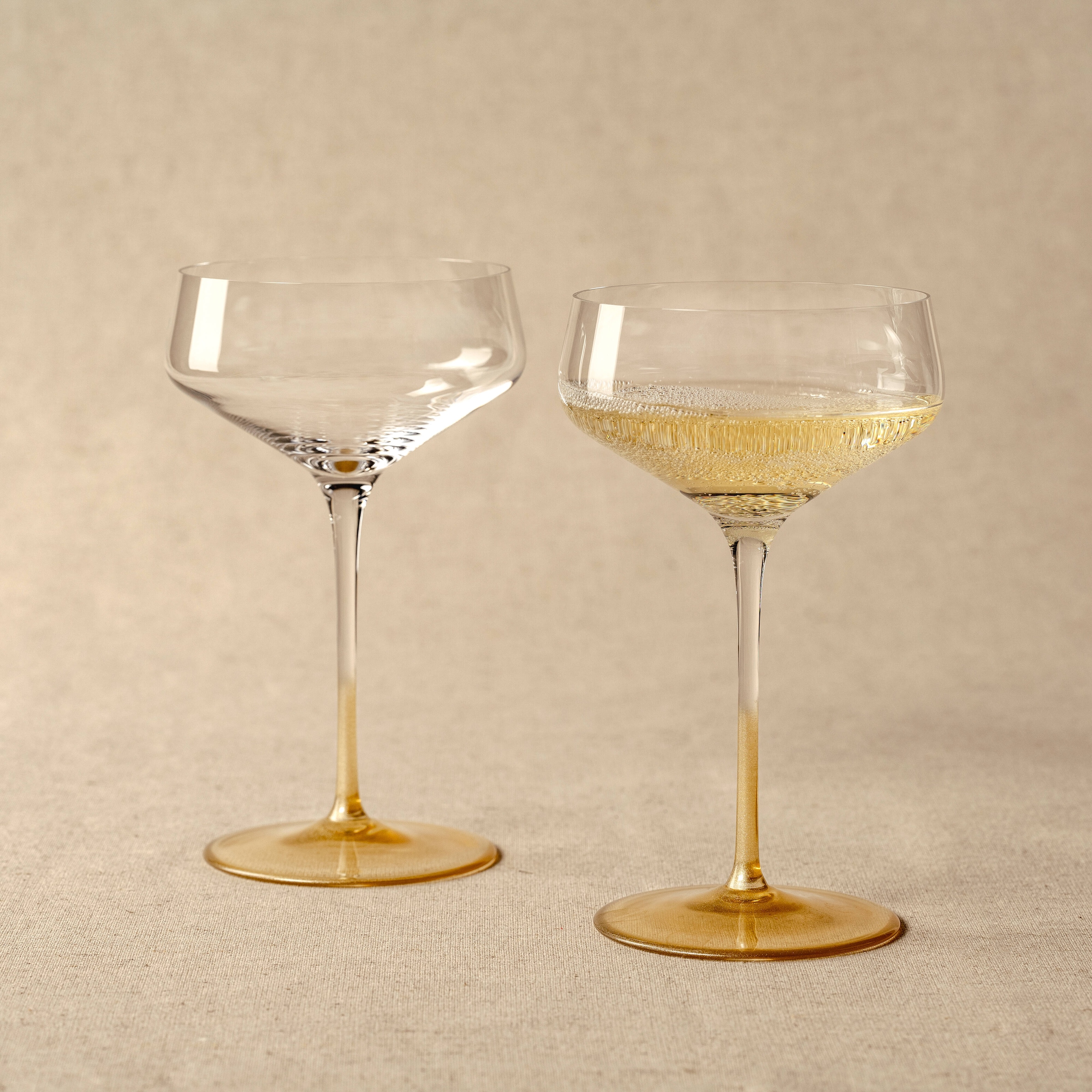 LEONARDO Champagnerglas »PUCCINI, goldfarben«, (Set, 2 tlg.), 2er Set, 350ml