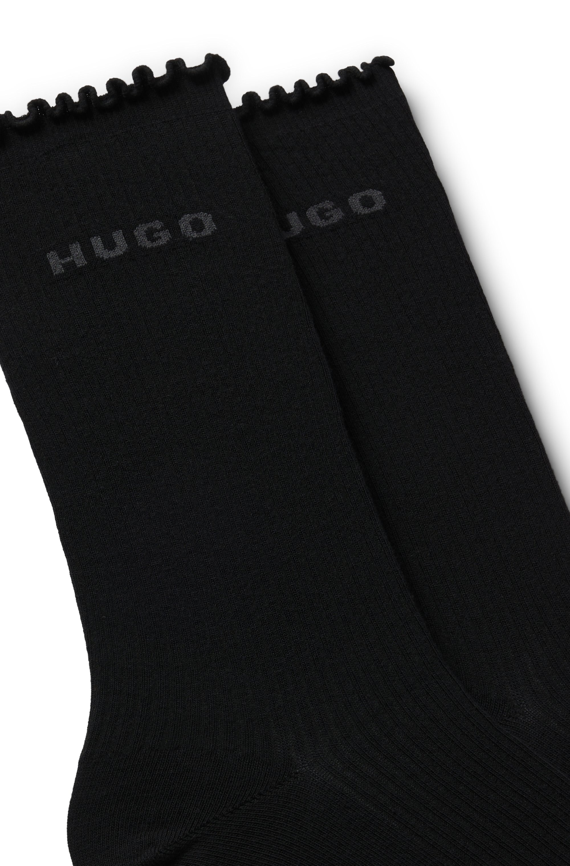 HUGO Underwear Basicsocken »2P RS LETTUCE CC W«, (2 Paar), Bund leicht gekräuselt