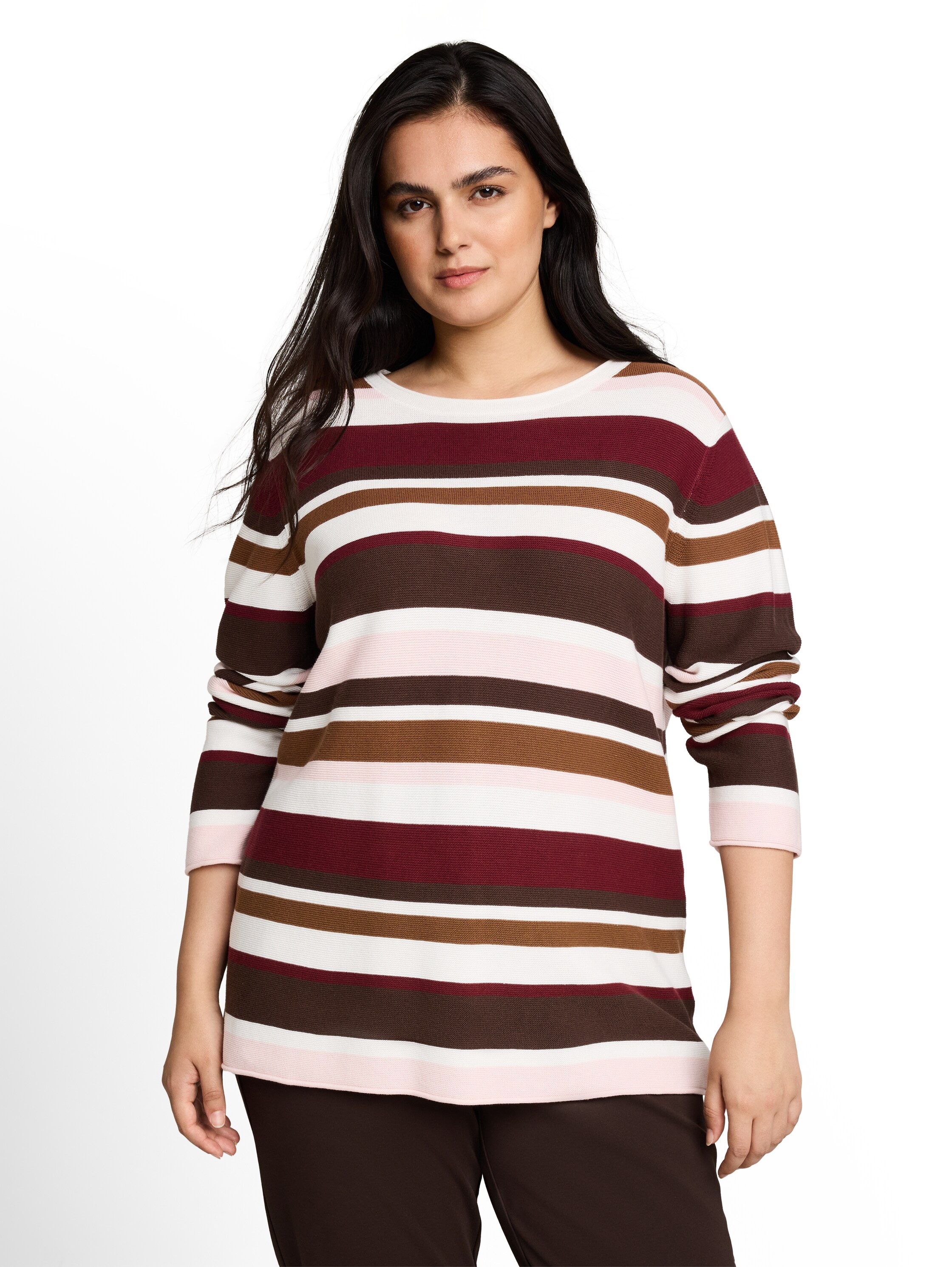 TOM TAILOR PLUS Strickpullover "TTP Pullover" mit feiner Struktur und aus reiner Baumwolle / Große Größen
