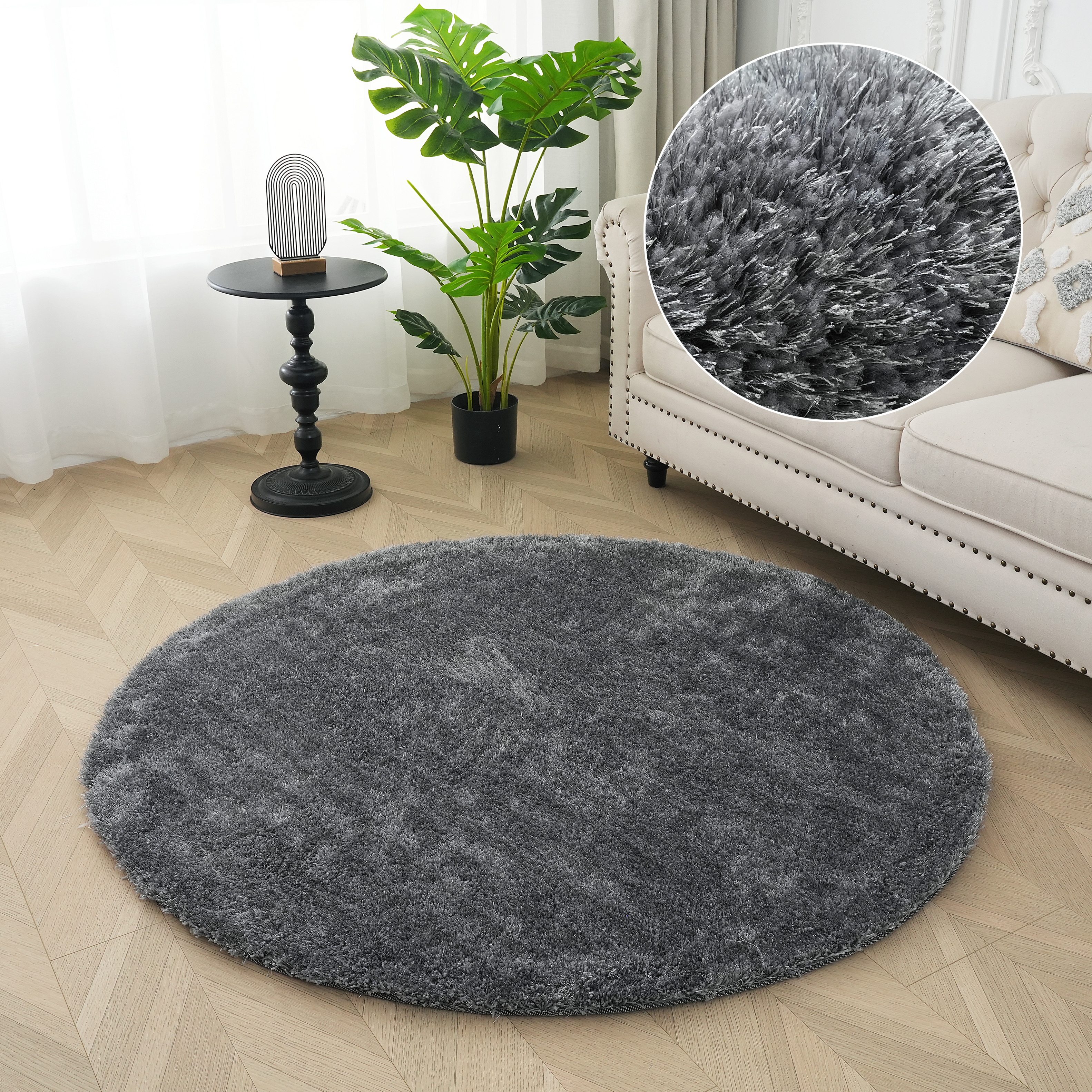 Bruno Banani Teppich "Dana Teppich, besonders weich und kuschelig, Kundenliebling" rund 30 mm Höhe uni, Mikrofaser Teppiche, Wohnzimmer, Schlafzimmer, Esszimmer