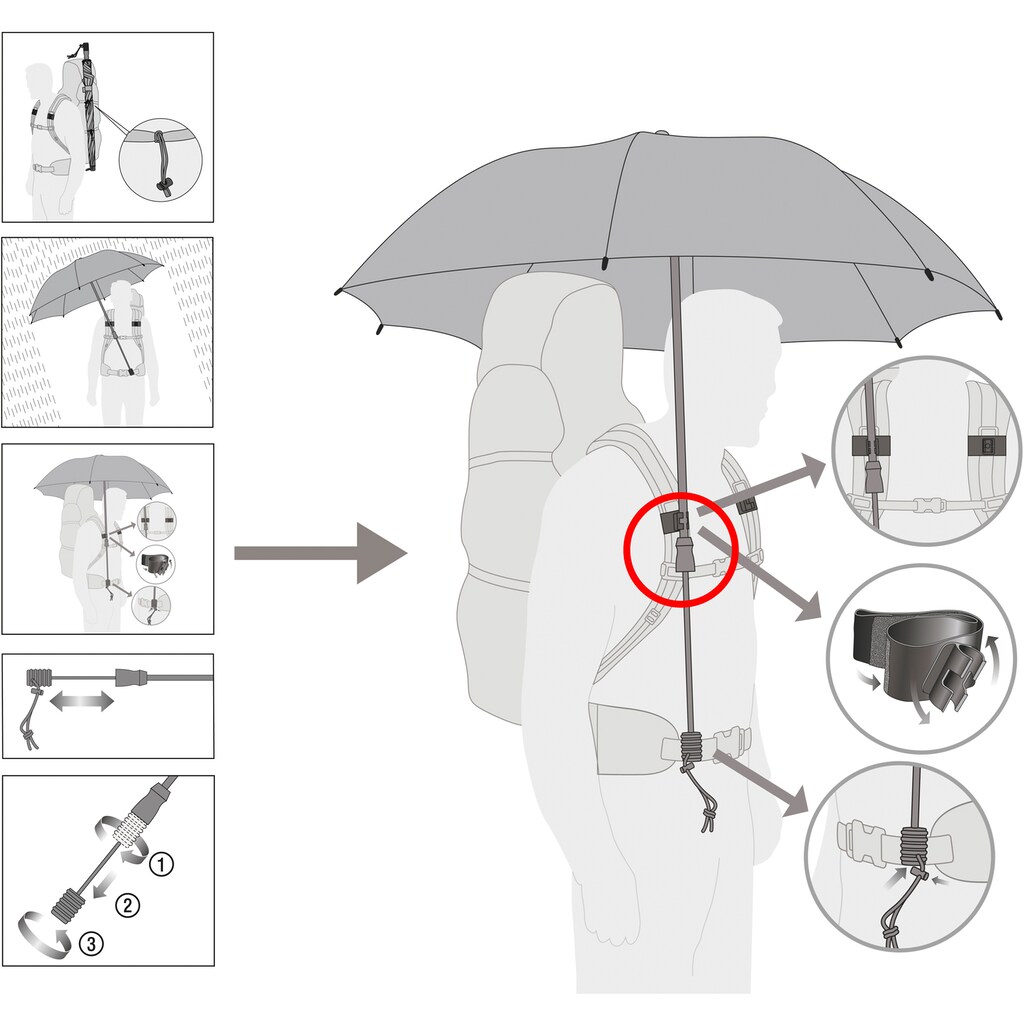 EuroSCHIRM® Stockregenschirm »Swing handsfree, olivgrün«