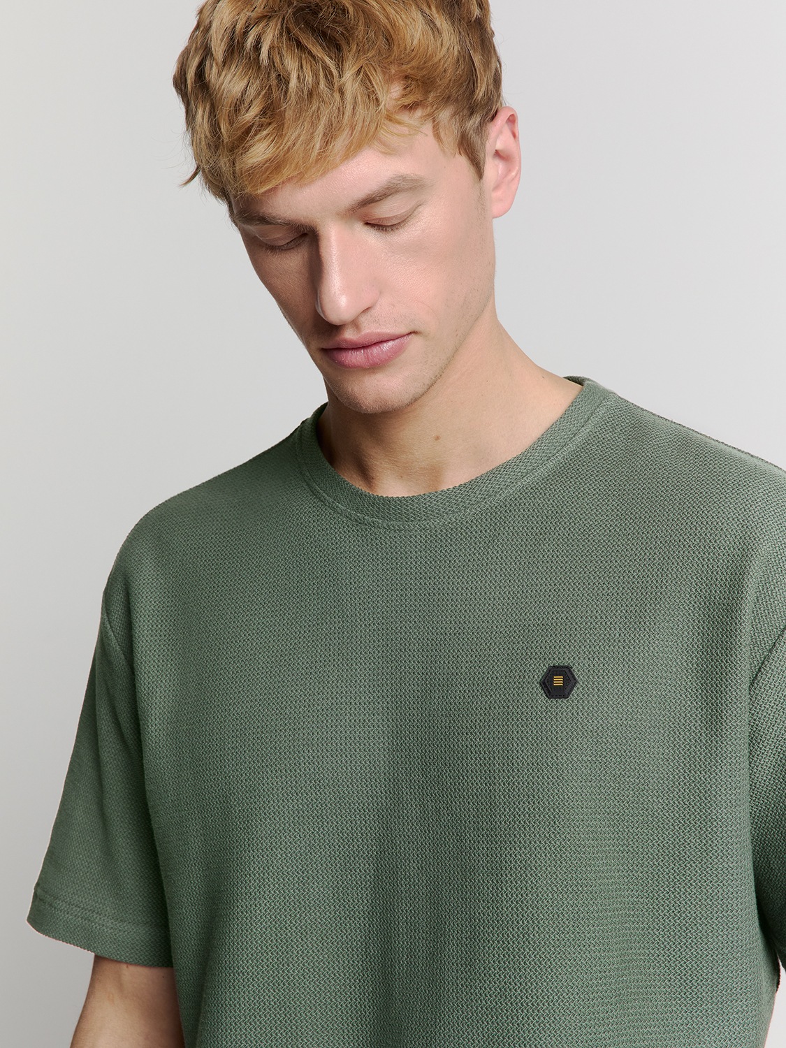 NO EXCESS T-Shirt »No Excess Jacquard crewneck t-shirt«