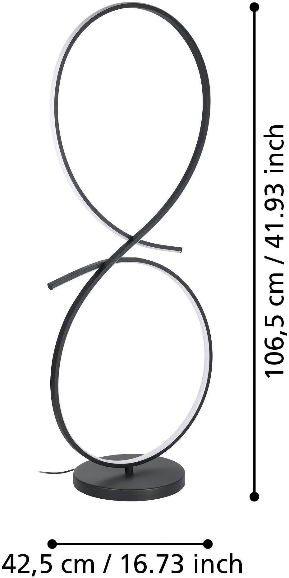 EGLO Stehlampe »Serpins Stehleuchte, Standleuchte, Wohnzimmerlampe, Metall, Lampe« LED-Modul 1 Stk. Warmweiß Stehleuchte - L42,5 x B25 x H107 cm - schwarz - 20W inkl.