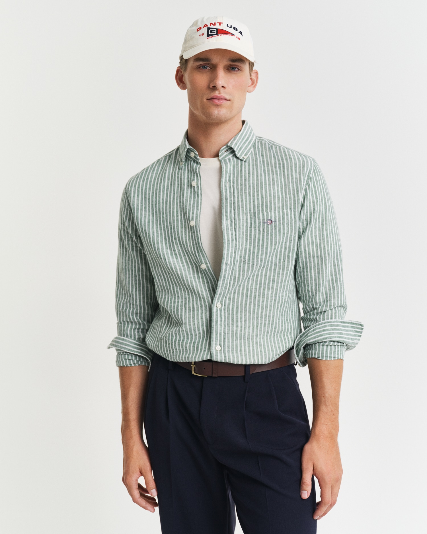Gant "REG COTTON LINEN STRIPE SHIRT" leicht, luftig und atmungsaktiv günstig online kaufen