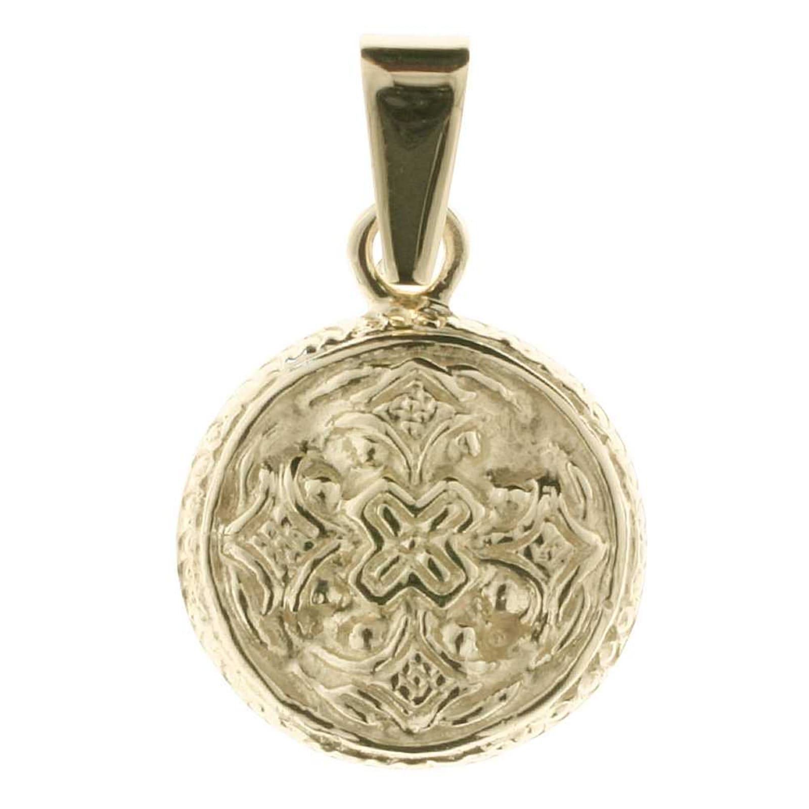 Kettenanhänger OSTSEE-SCHMUCK "Ostsee-Schmuck Anhänger Hiddensee 13 mm rund", gelb, Schmuckanhänger, Damen, 21 x 13mm, Silber 925 (Sterlingsilber), 2 g, Kettenanhänger 4