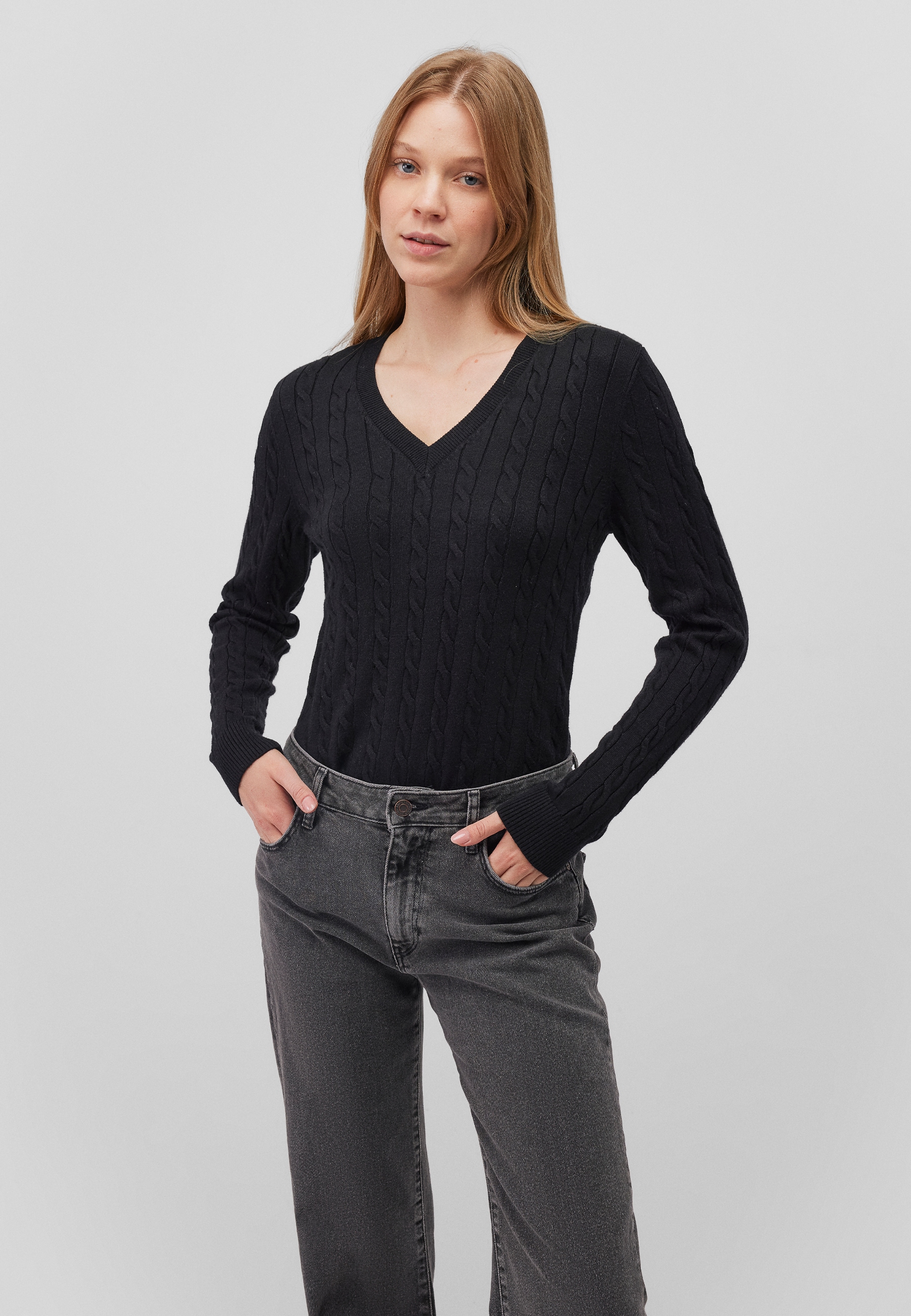 Mavi V-Ausschnitt-Pullover »V-NECK SWEATER«, Pullover Feinstrick