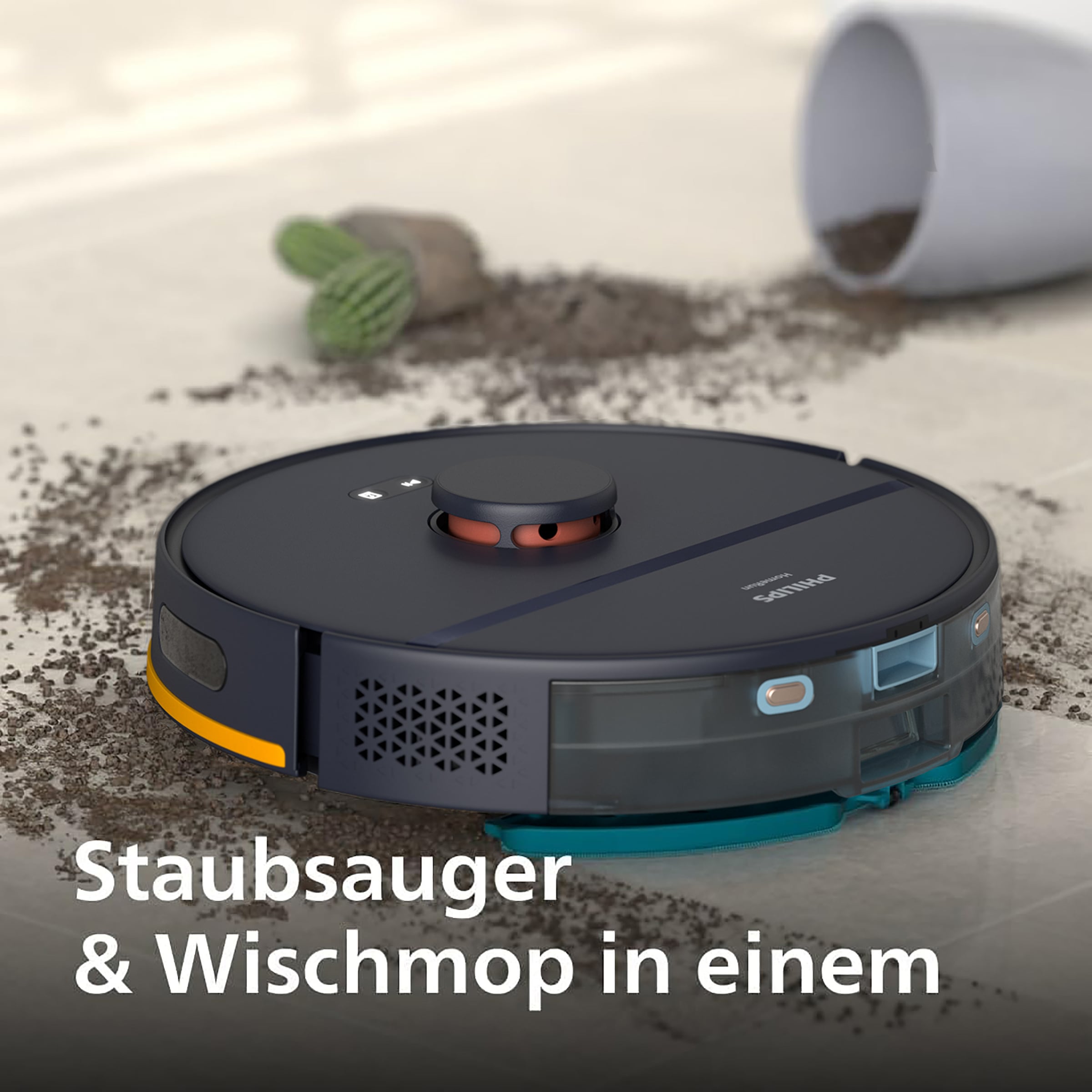 Philips Nass-Trocken-Saugroboter »XU2100/15 2000 Series 2. Gen, mit 6.000pa Saugkraft, Teppich-Boost«, LDS-Radarnavigationssystem, HomeRun App, inkl. Entleerungsstation